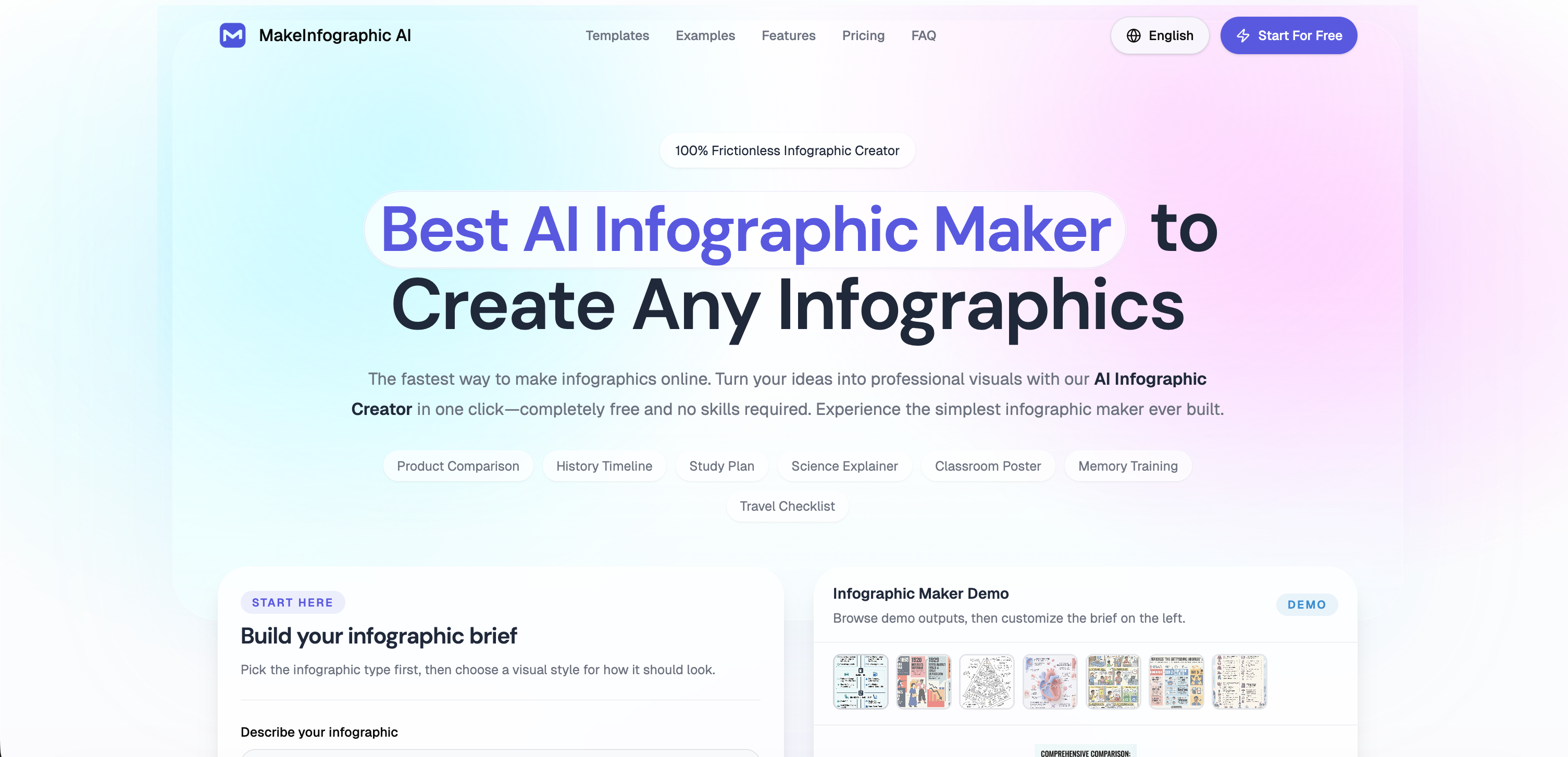 MakeInfographic AI - Screenshot showing the interface and features of this AI tool