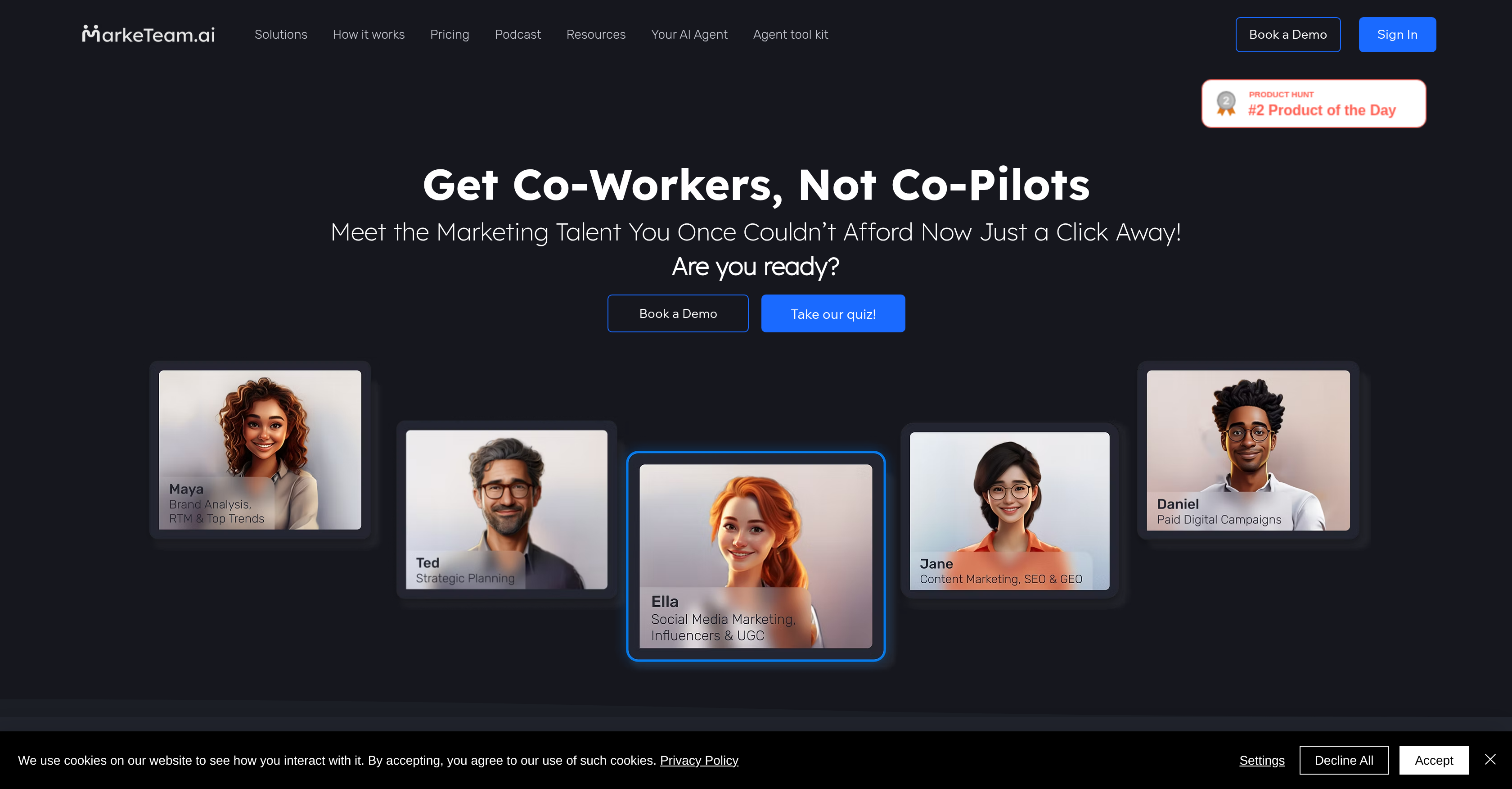 Marketeam.ai - Screenshot showing the interface and features of this AI tool