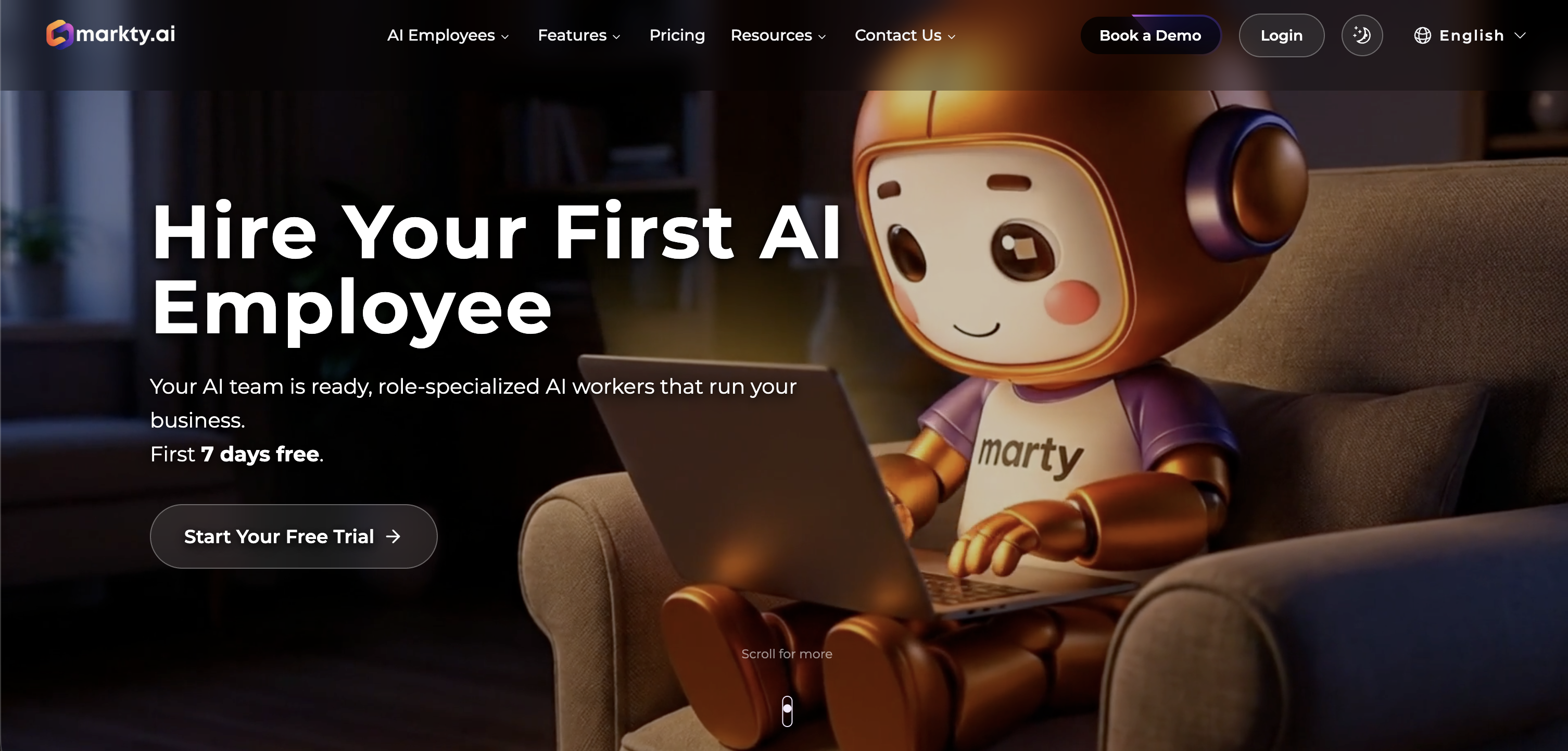 Markty AI - Screenshot showing the interface and features of this AI tool