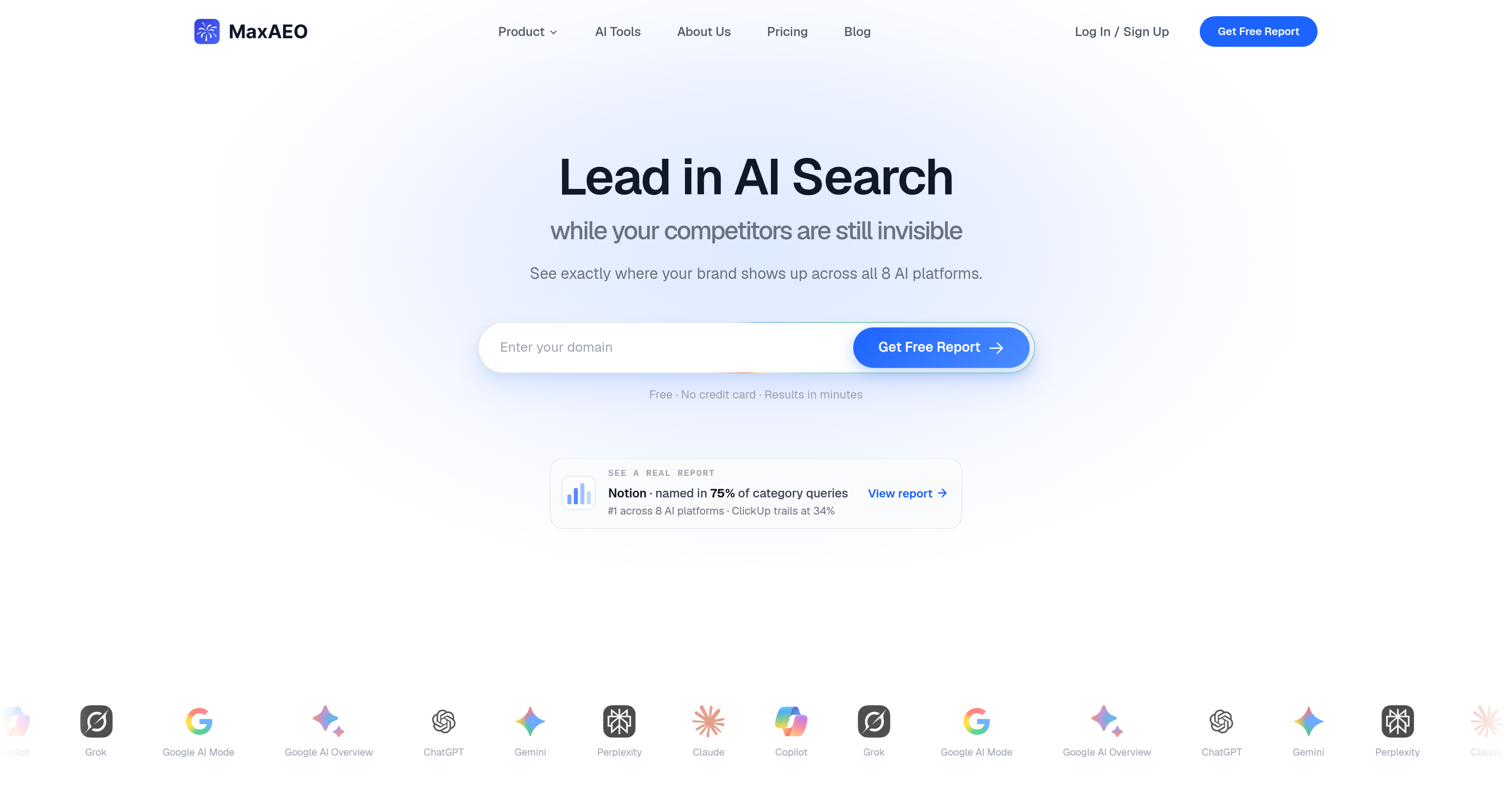 MaxAEO - Screenshot showing the interface and features of this AI tool