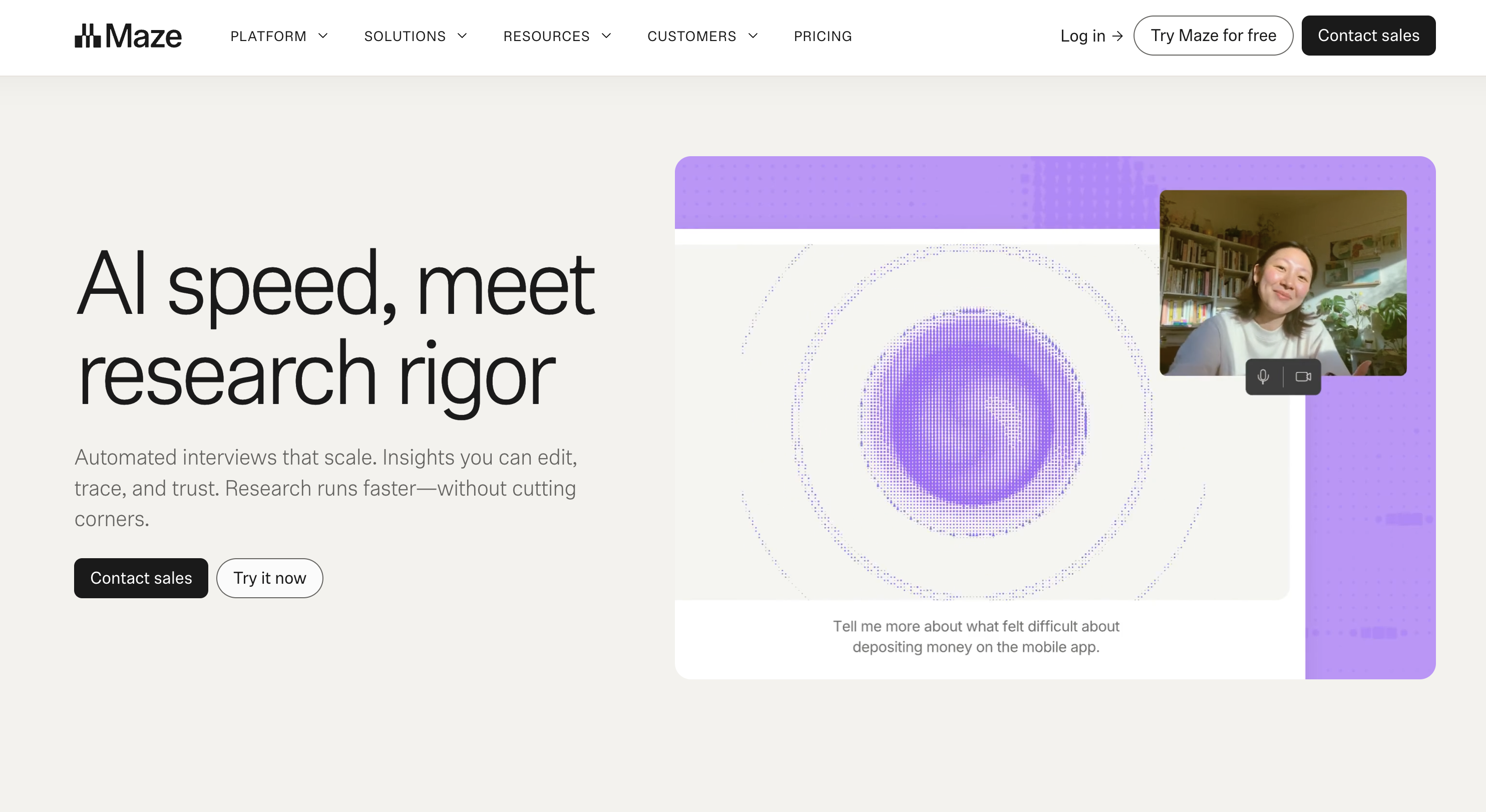 Maze AI Moderator - Screenshot showing the interface and features of this AI tool