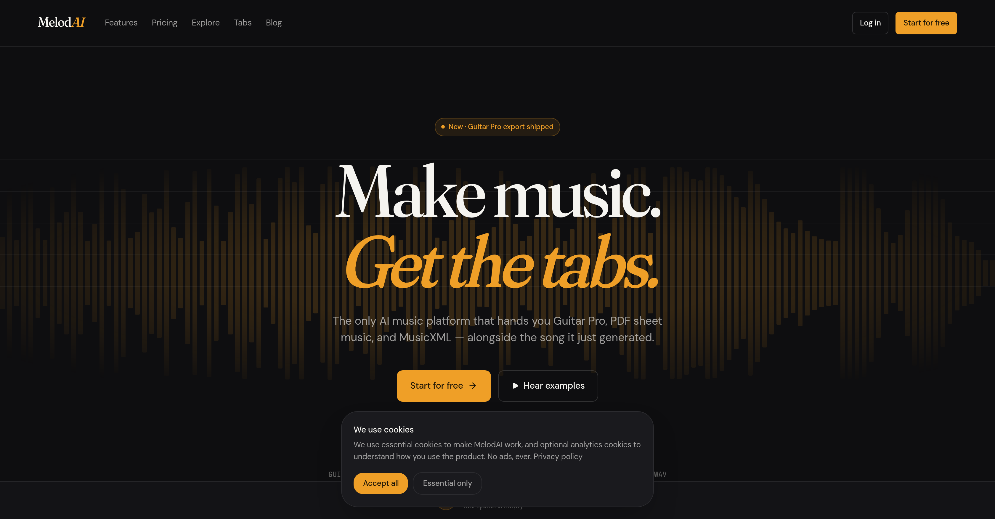 MelodAI - Screenshot showing the interface and features of this AI tool