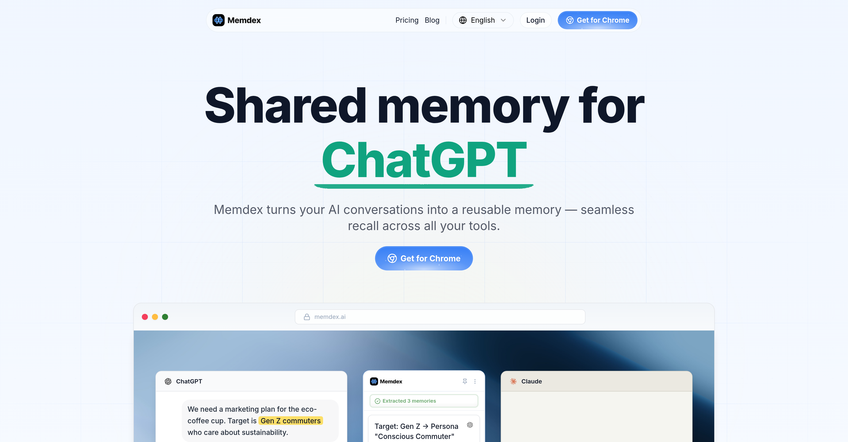 Memdex - Screenshot showing the interface and features of this AI tool