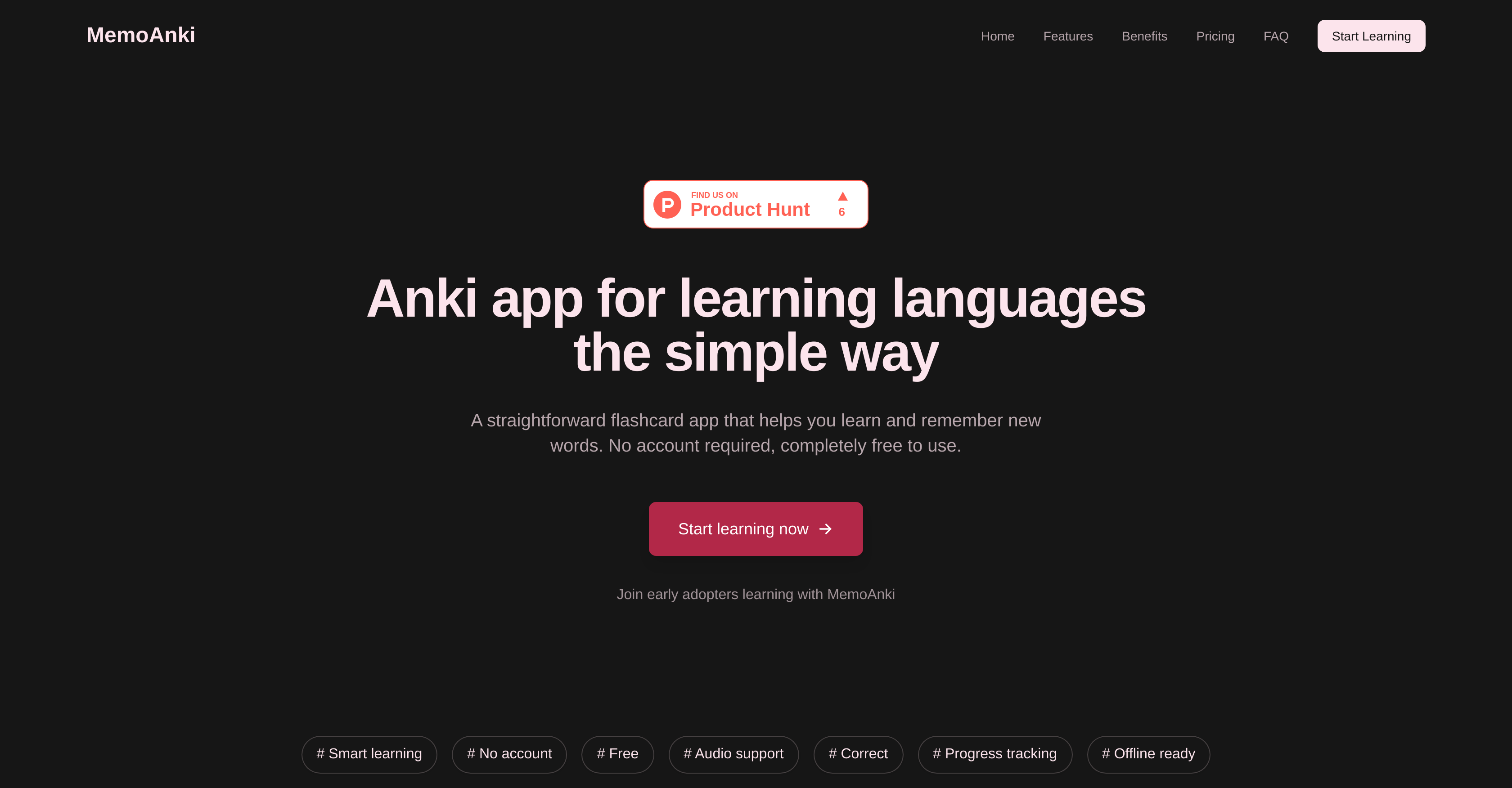 MemoAnki - Screenshot showing the interface and features of this AI tool