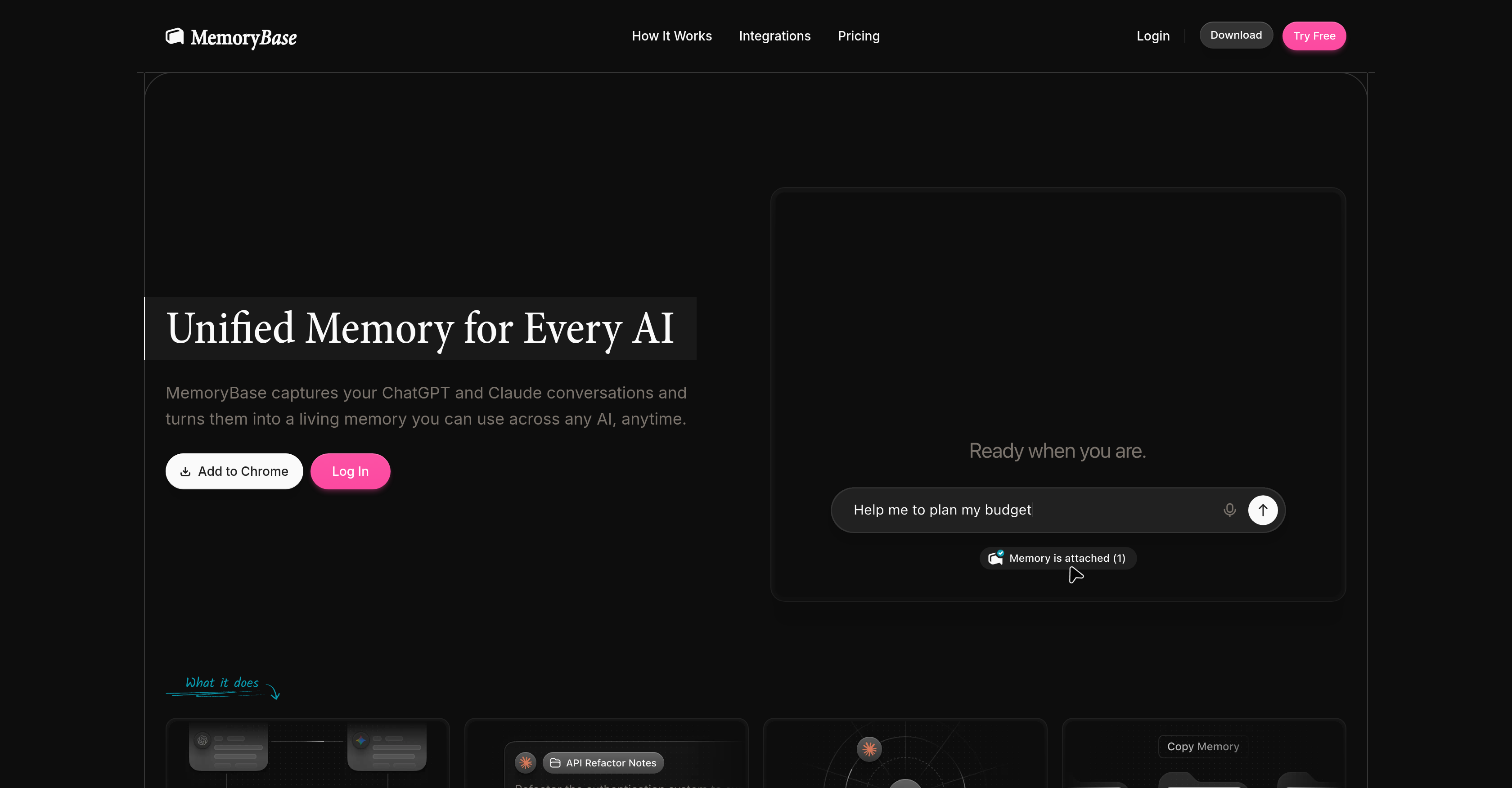 MemoryBase - Screenshot showing the interface and features of this AI tool