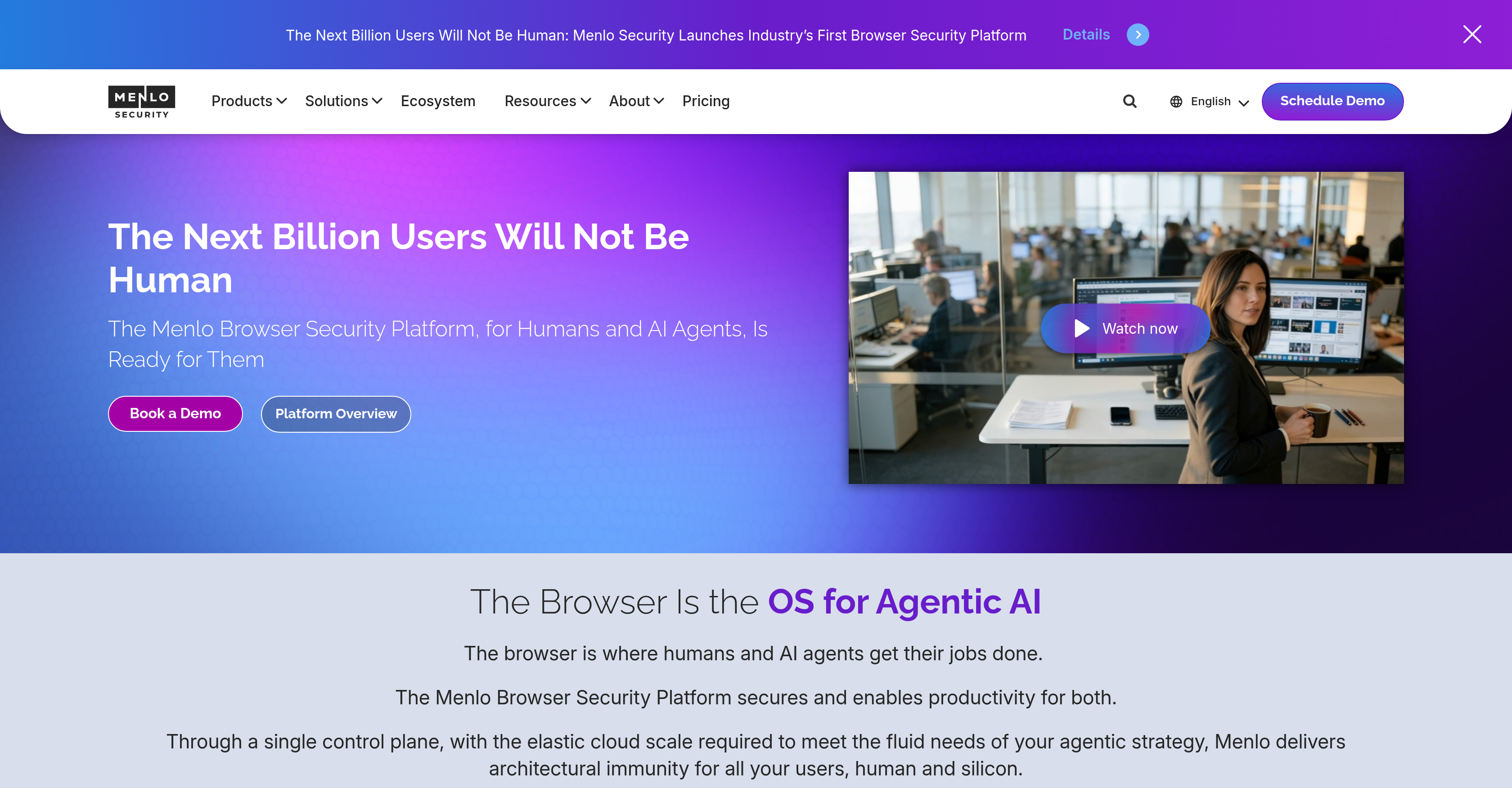 Menlo Security - Screenshot showing the interface and features of this AI tool