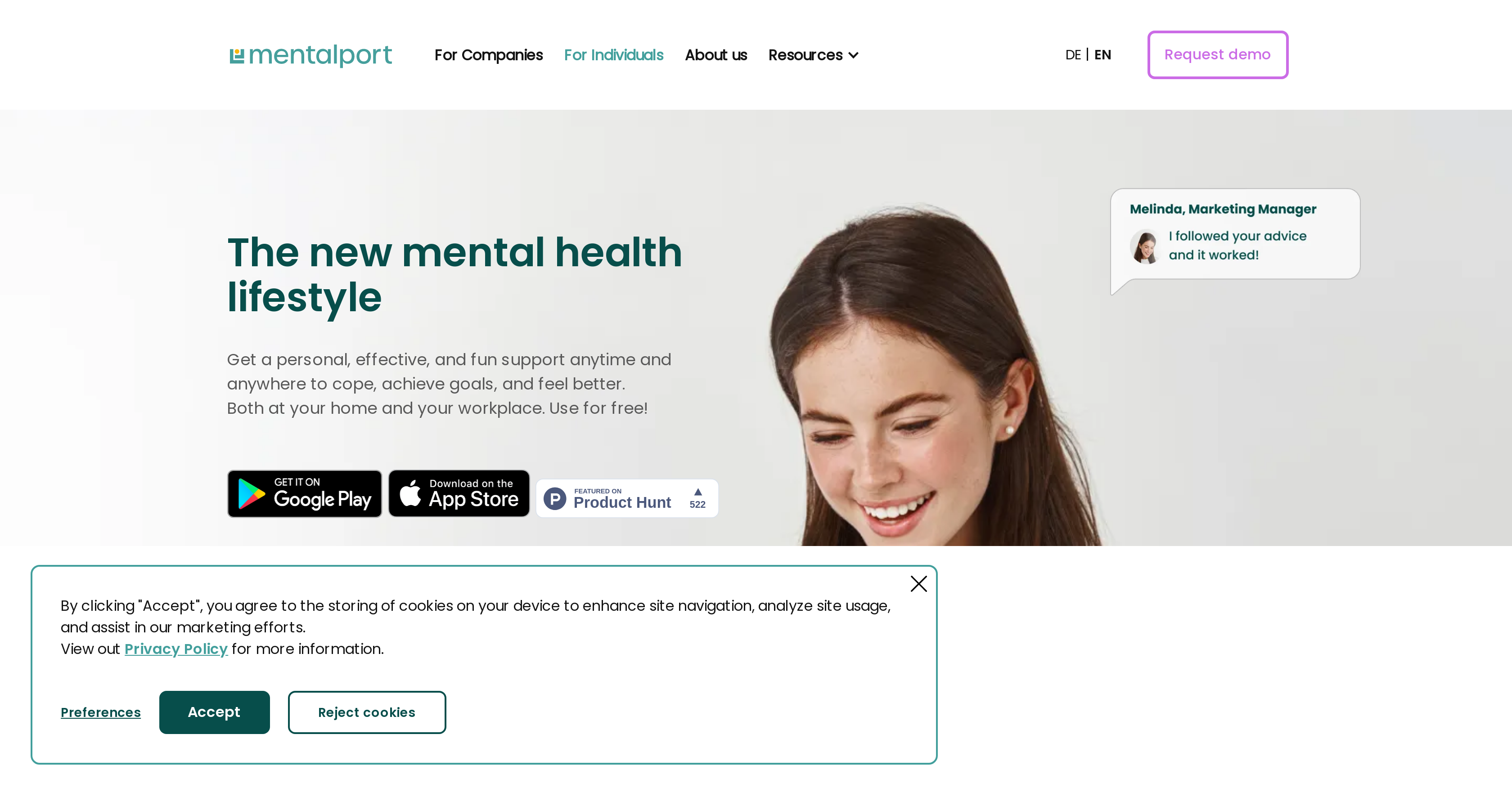 Mentalport - Screenshot showing the interface and features of this AI tool