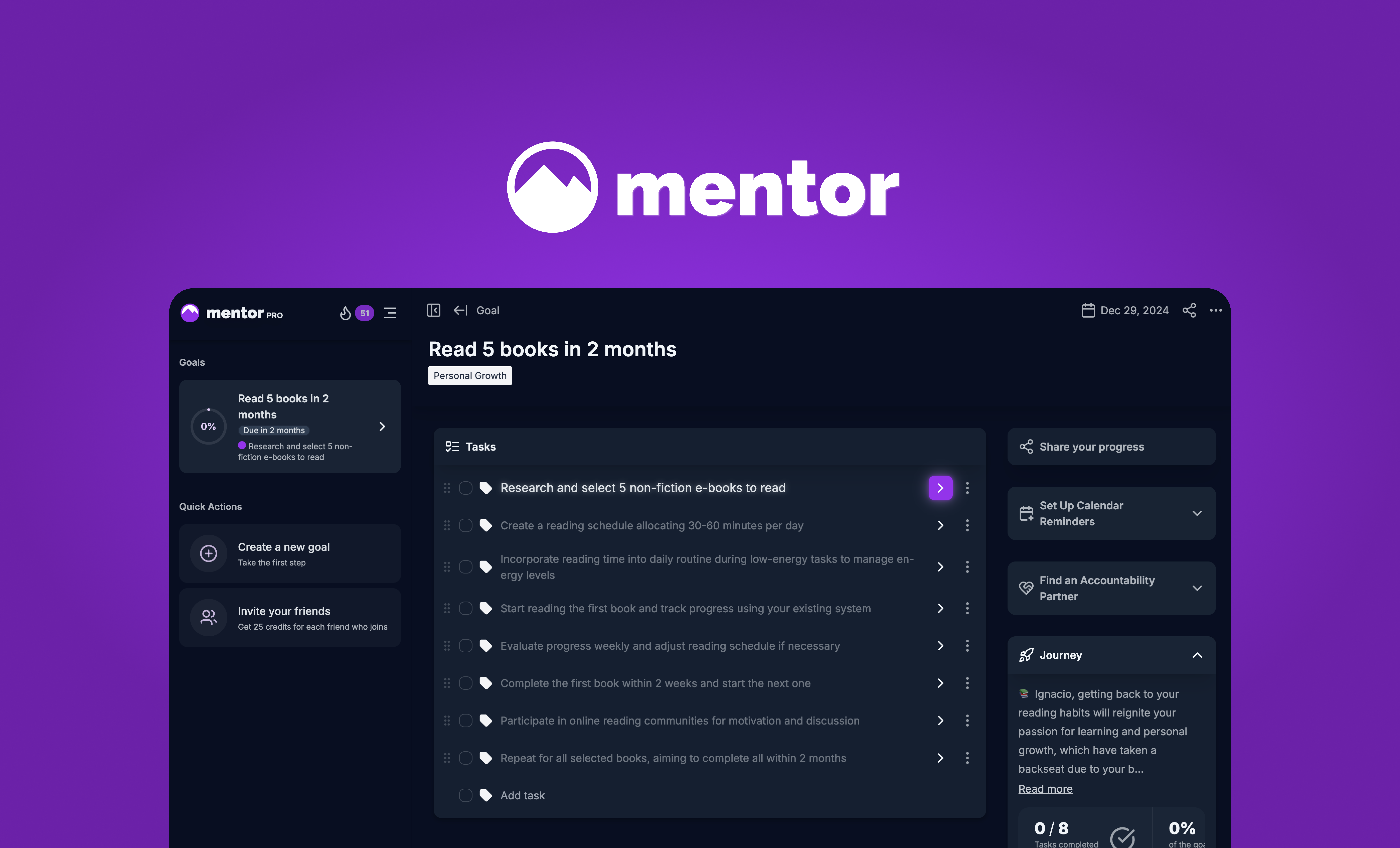 Mentor: Get things donev2 - Screenshot showing the interface and features of this AI tool