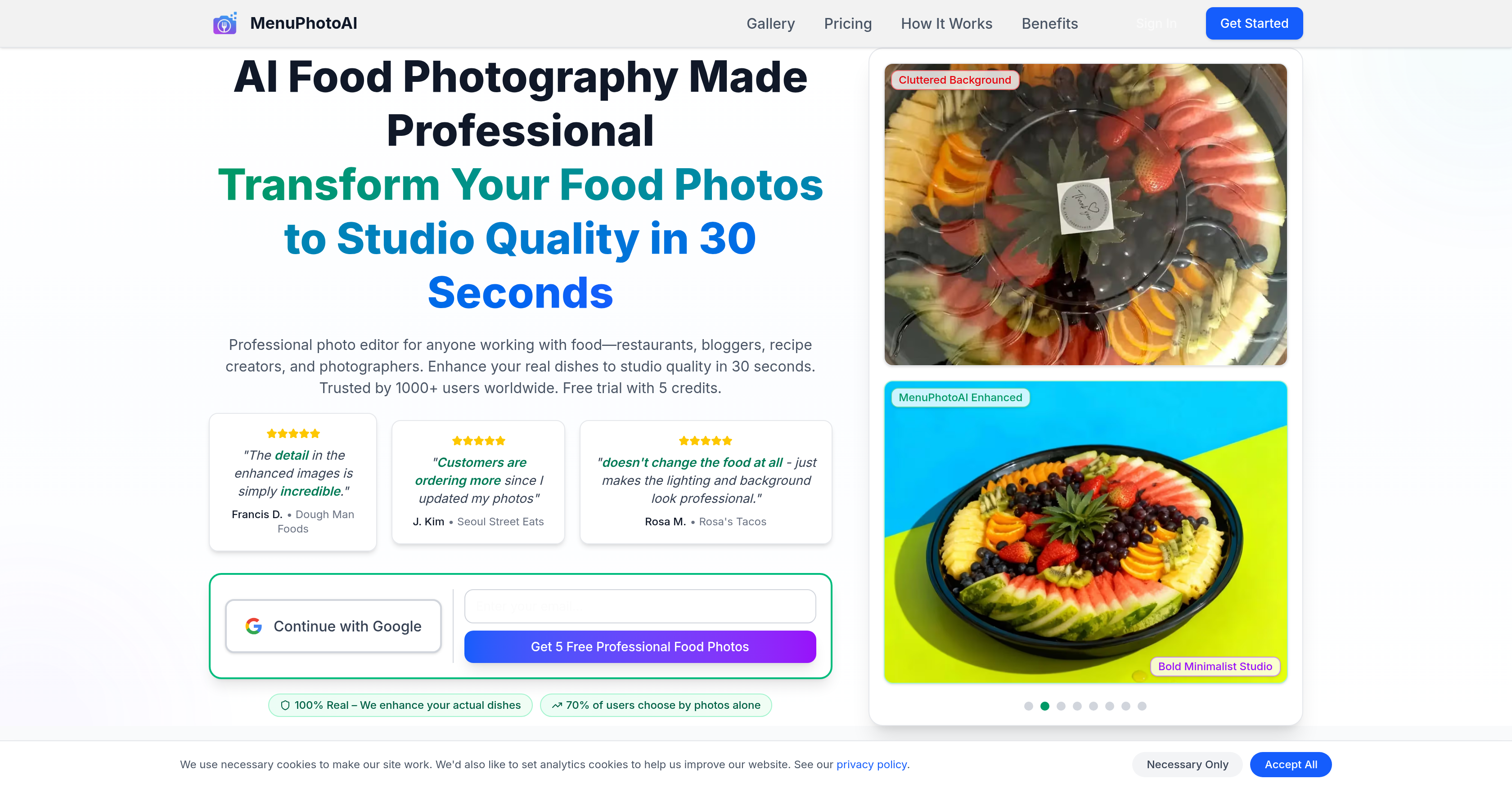 MenuPhotoAI - Screenshot showing the interface and features of this AI tool