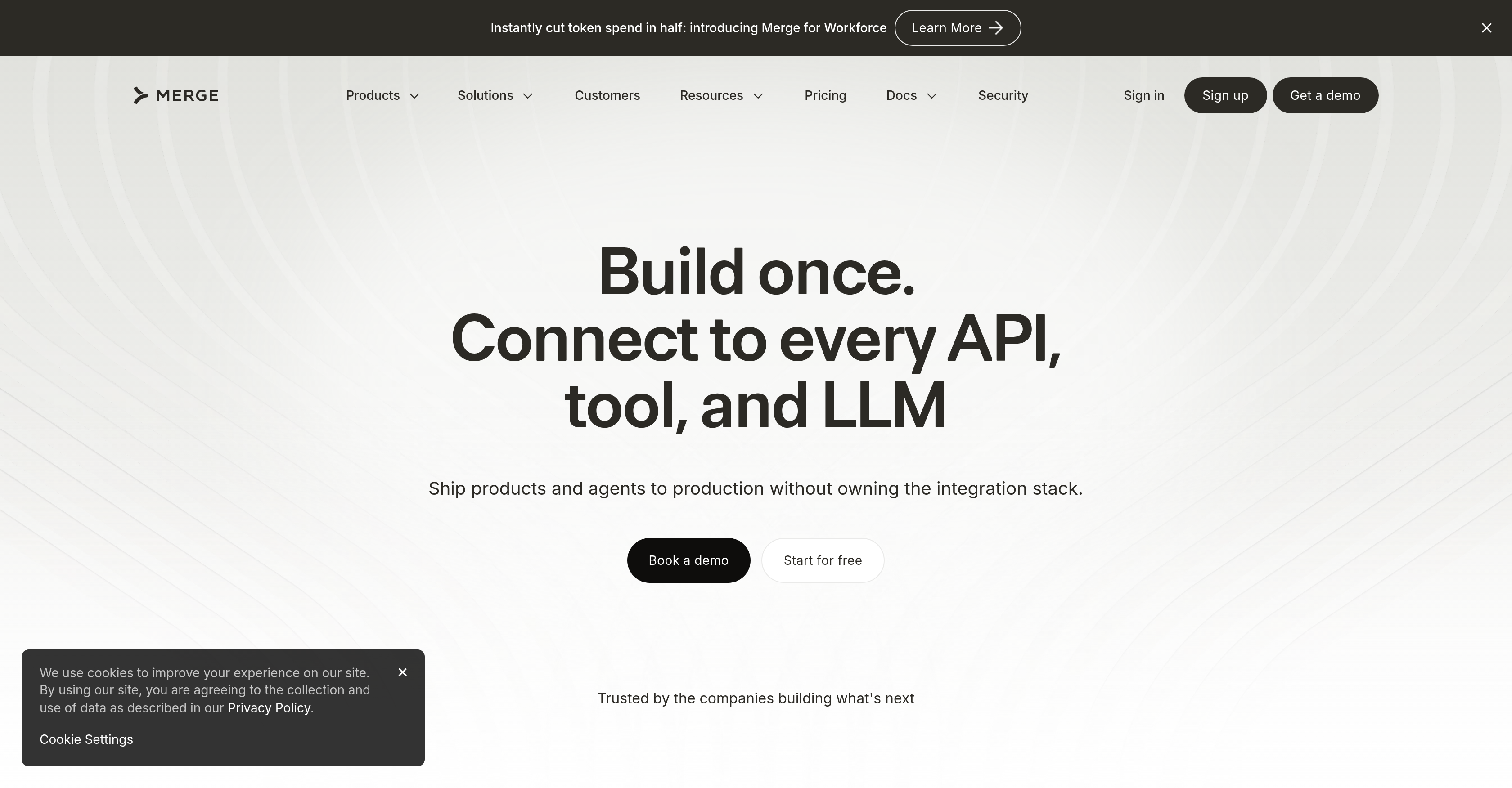 Merge.dev - Screenshot showing the interface and features of this AI tool
