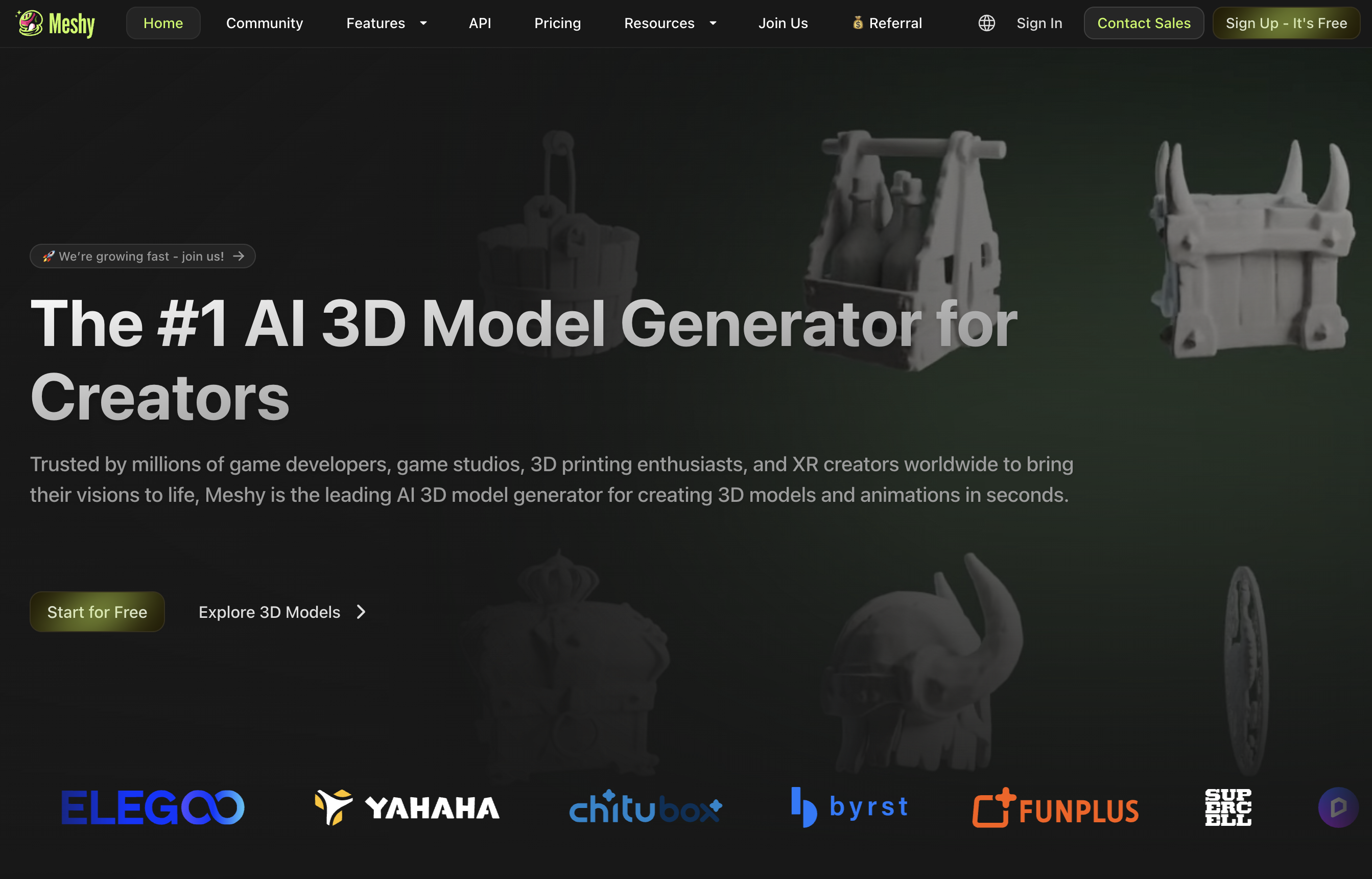 Meshyv6 - Screenshot showing the interface and features of this AI tool