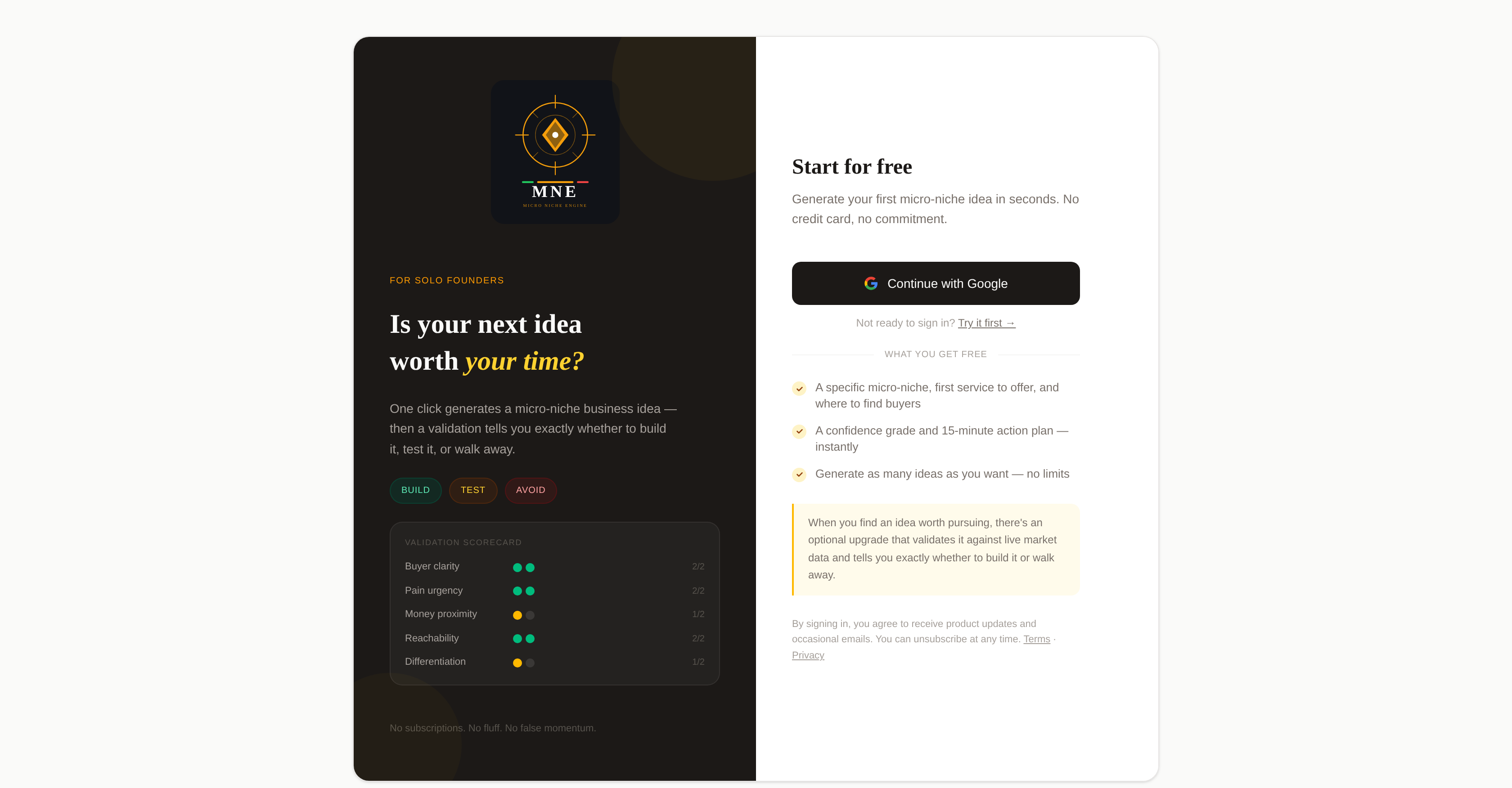 Micro-Niche Engine - Screenshot showing the interface and features of this AI tool