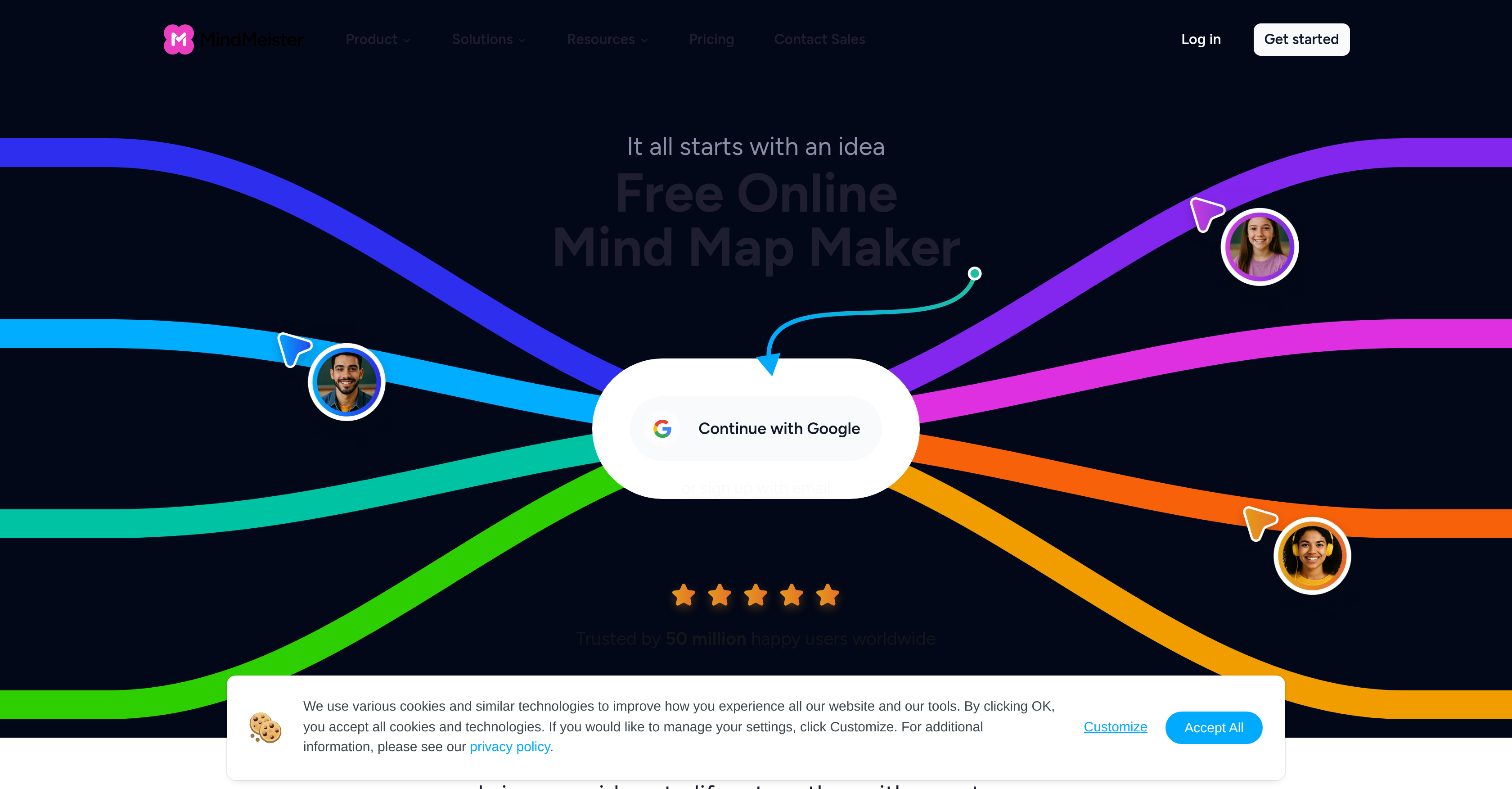 MindMeister - Screenshot showing the interface and features of this AI tool