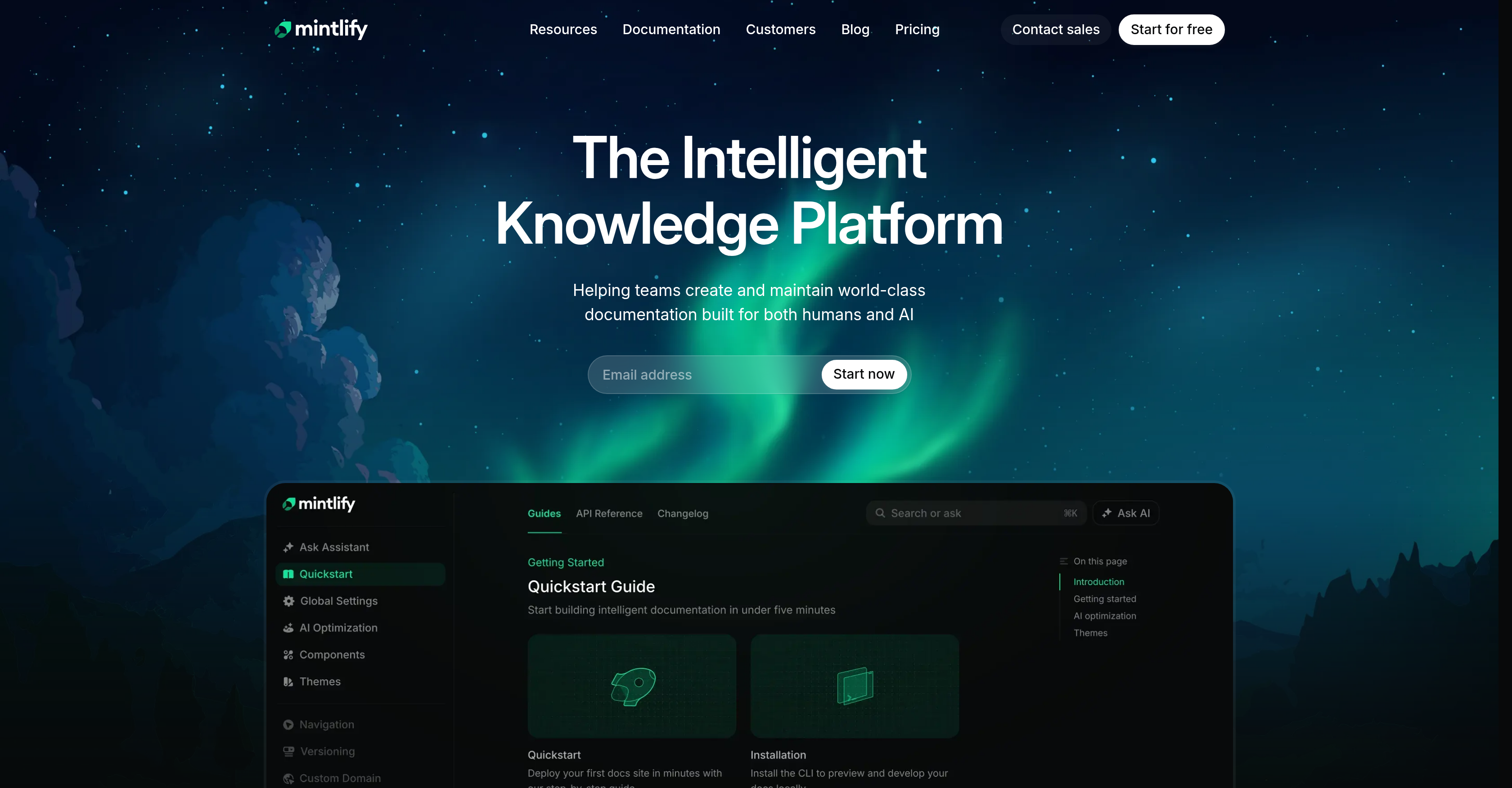 Mintlify - Screenshot showing the interface and features of this AI tool