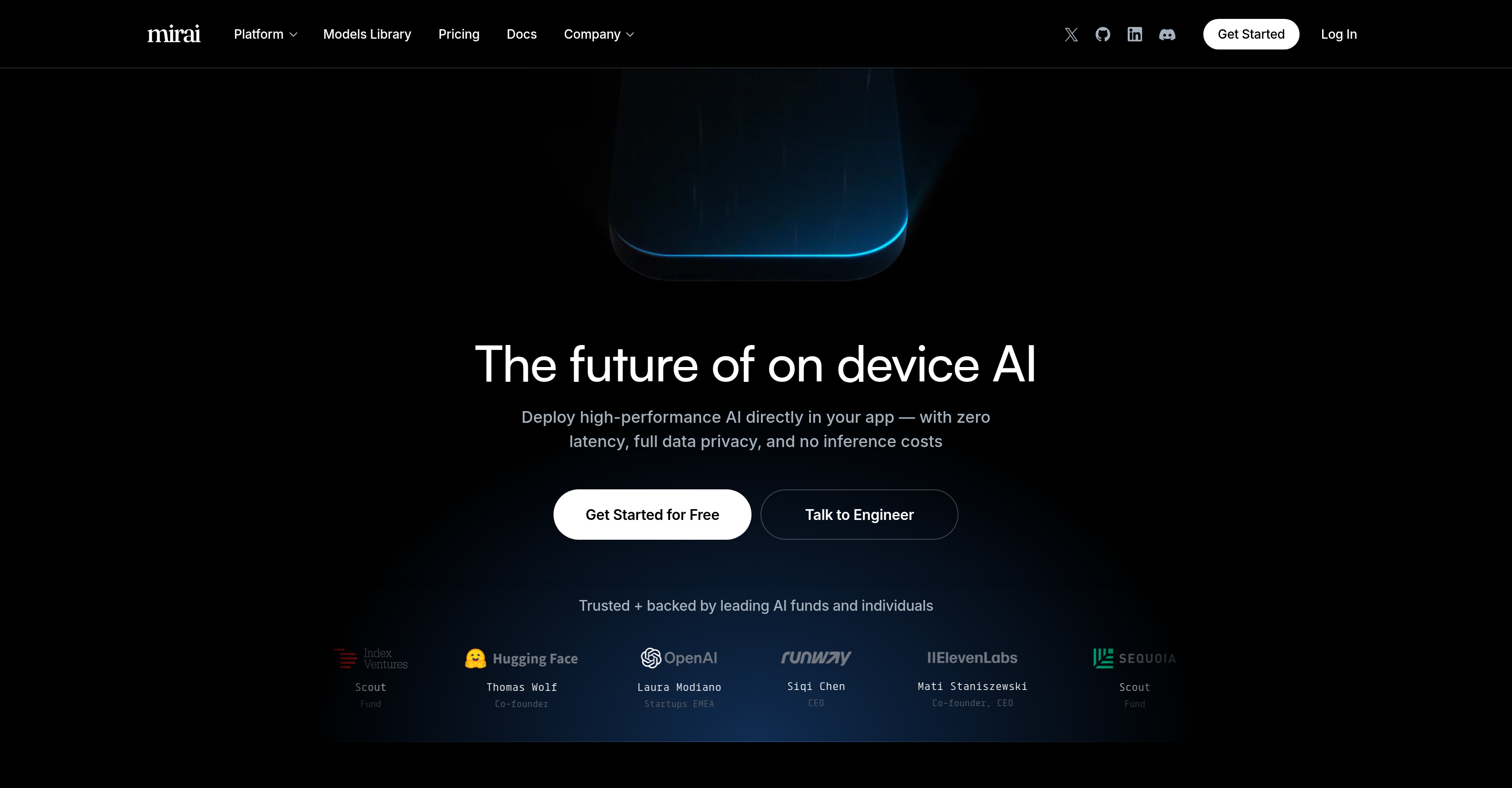 Mirai - Screenshot showing the interface and features of this AI tool
