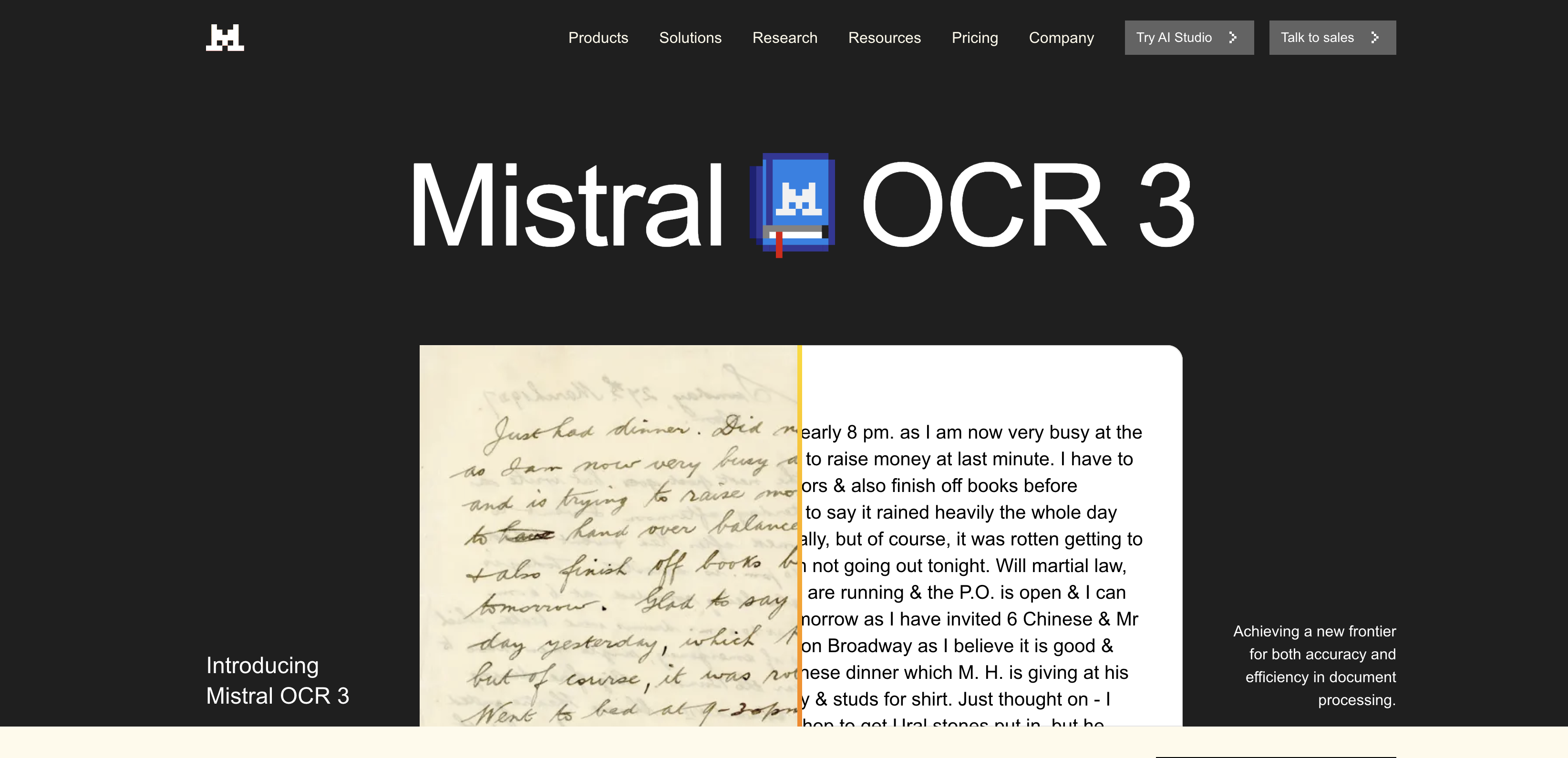 Mistral AI - OCRv3 - Screenshot showing the interface and features of this AI tool