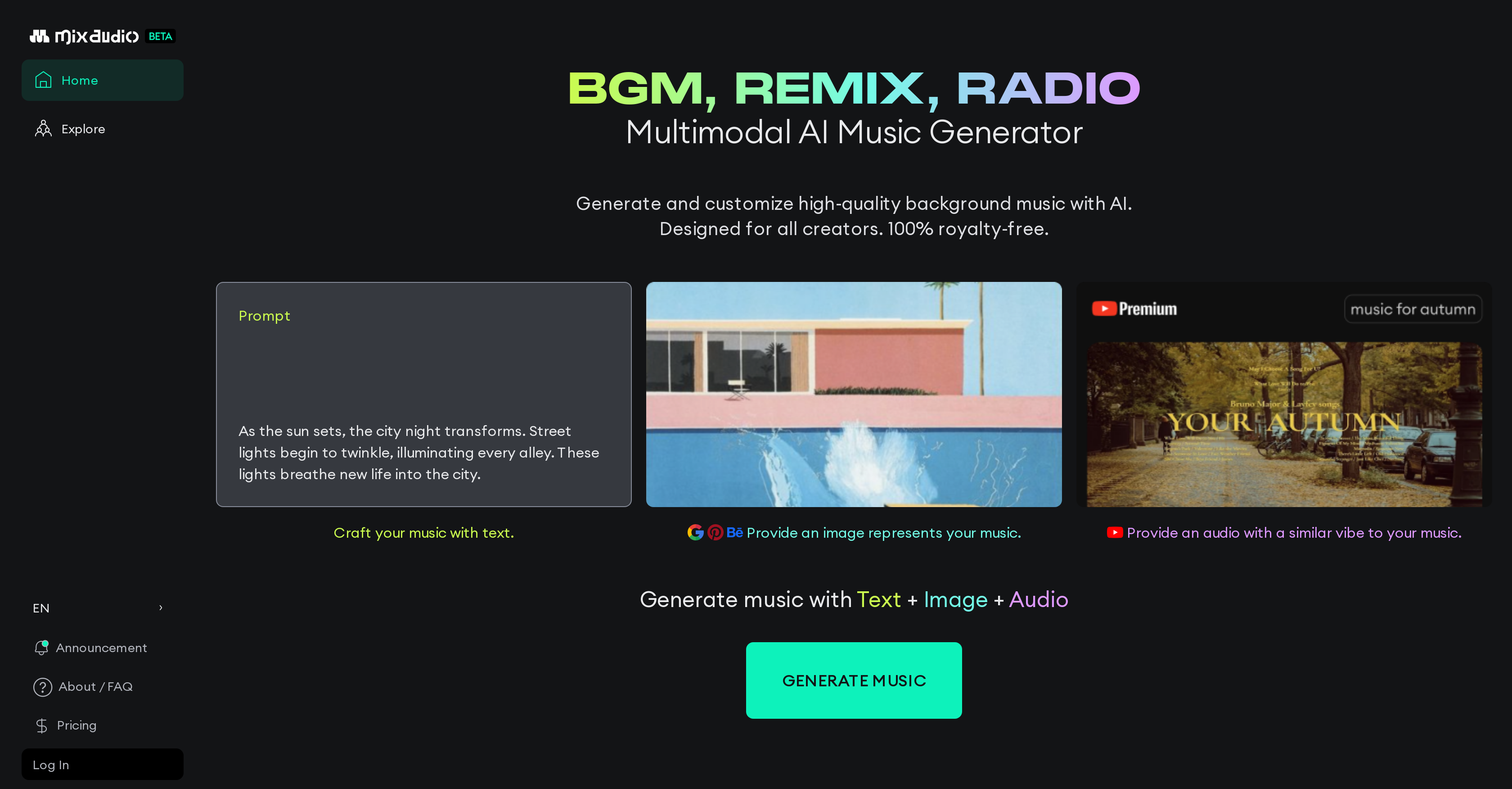 MixAudio - Screenshot showing the interface and features of this AI tool