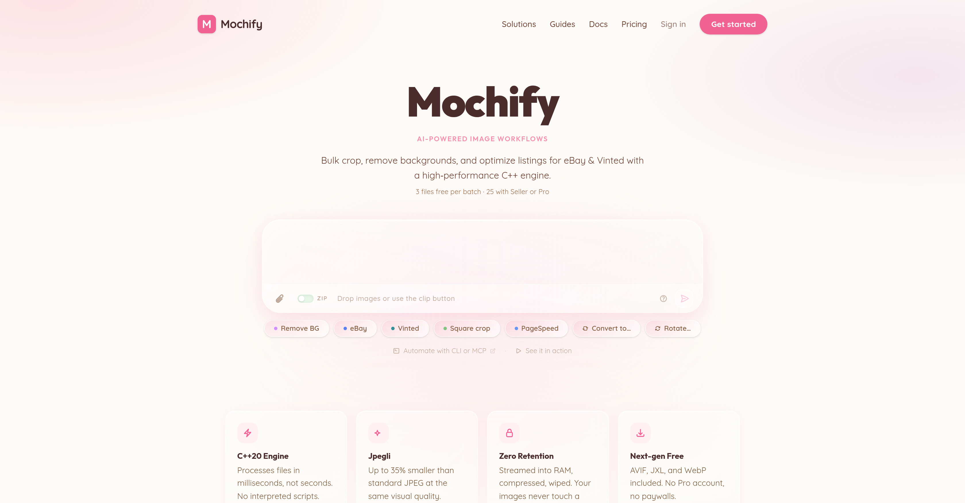 Mochify - Screenshot showing the interface and features of this AI tool
