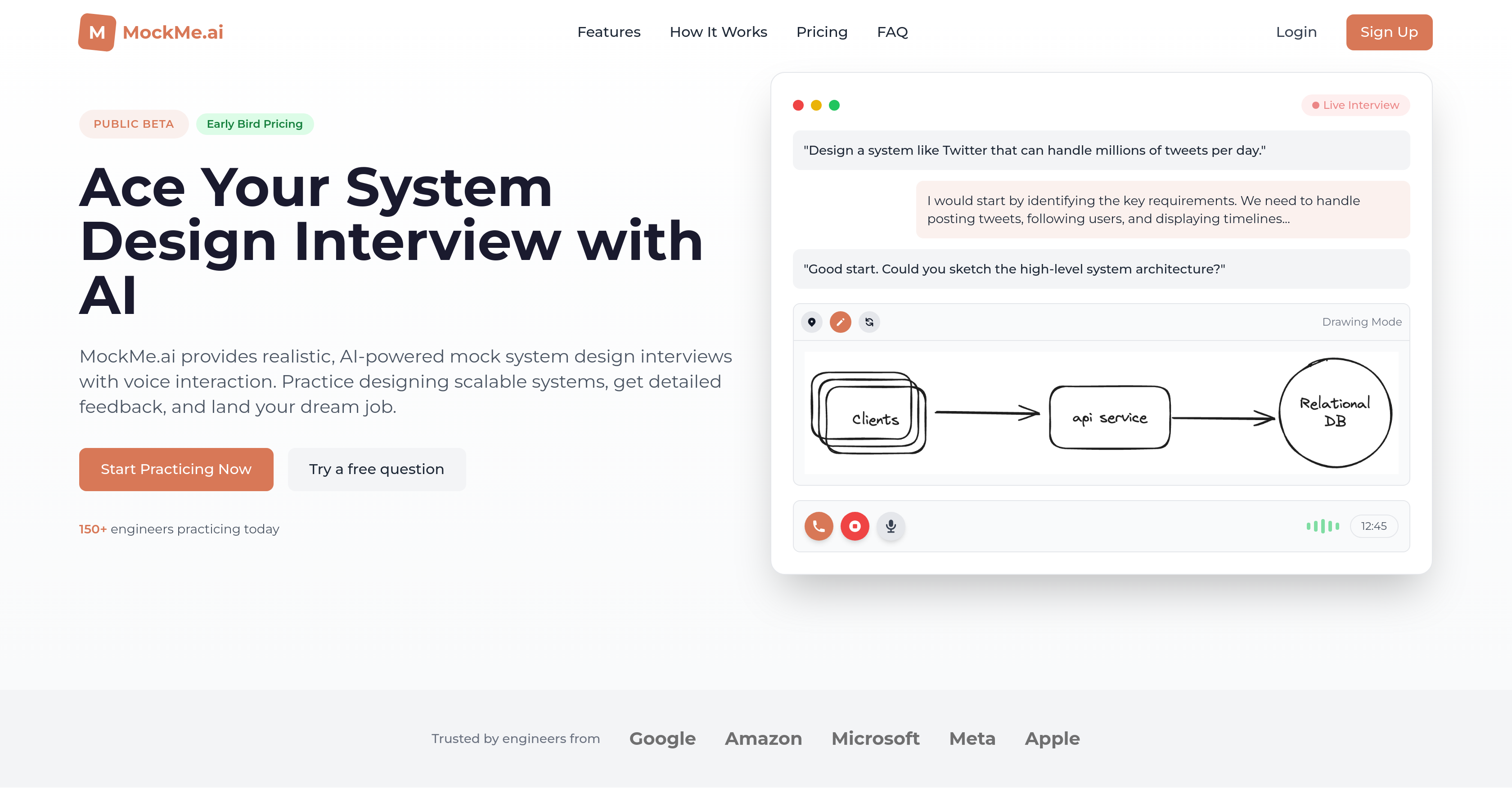 MockMe.ai - Screenshot showing the interface and features of this AI tool