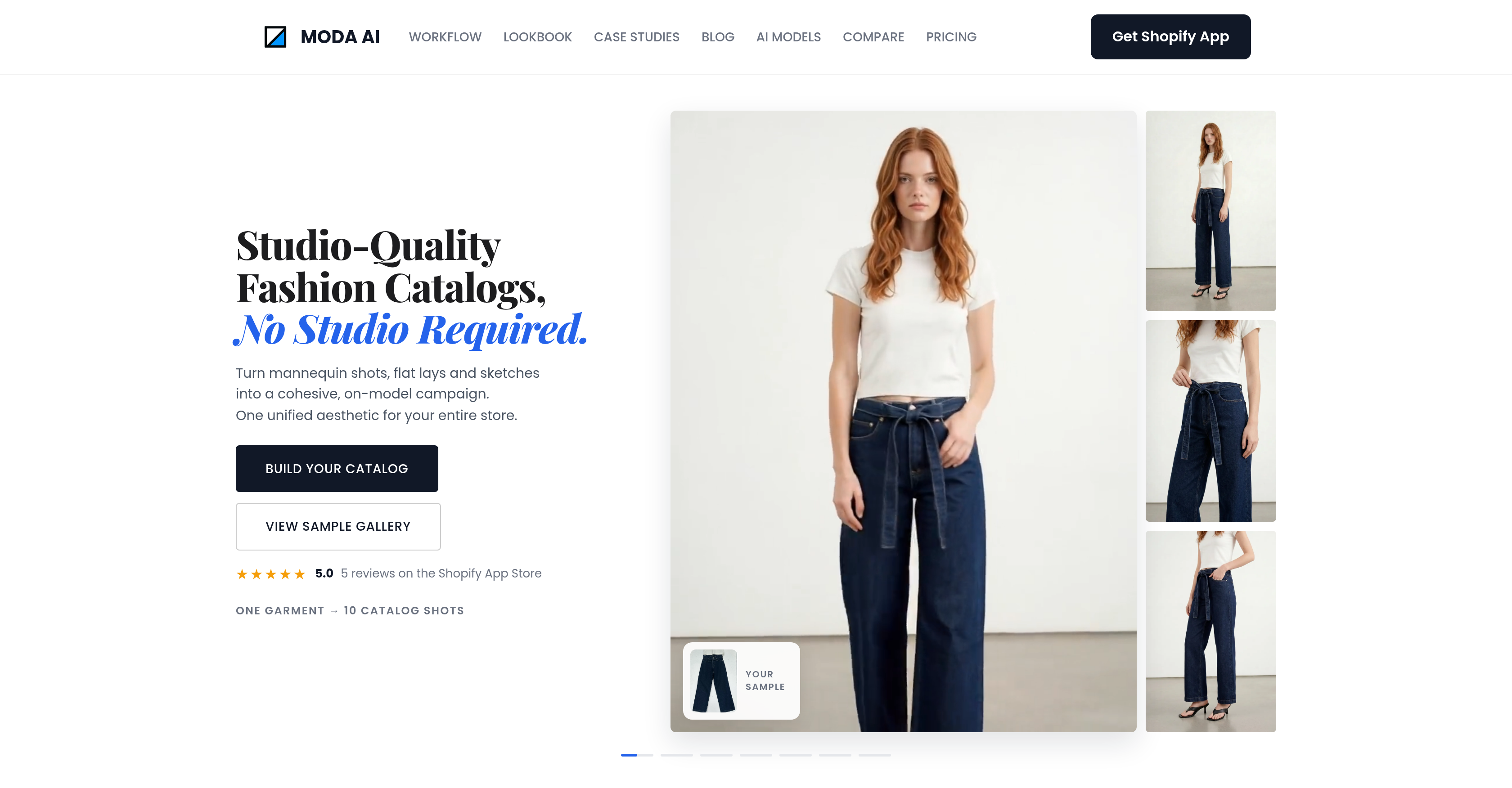 MODA AI - Screenshot showing the interface and features of this AI tool