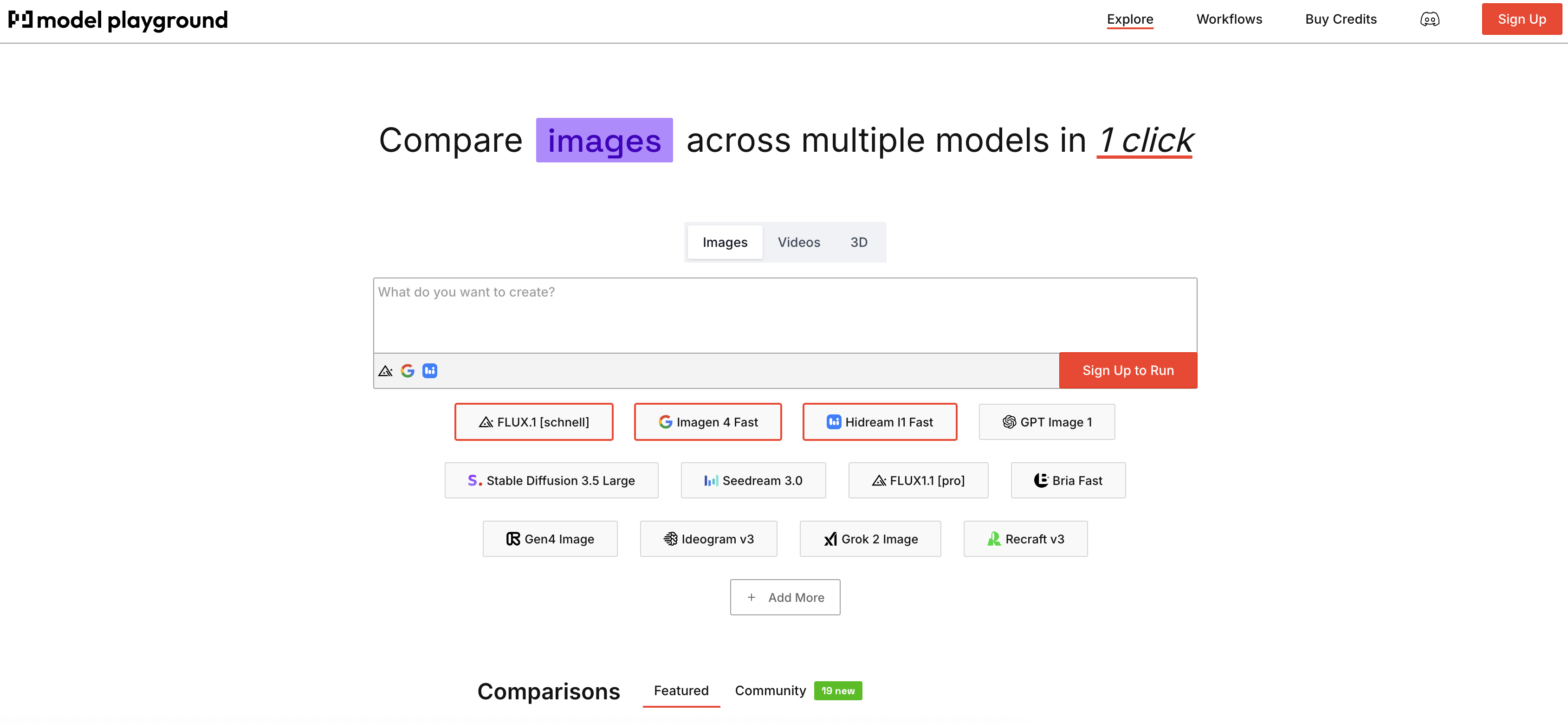 Model Playground AI - Screenshot showing the interface and features of this AI tool
