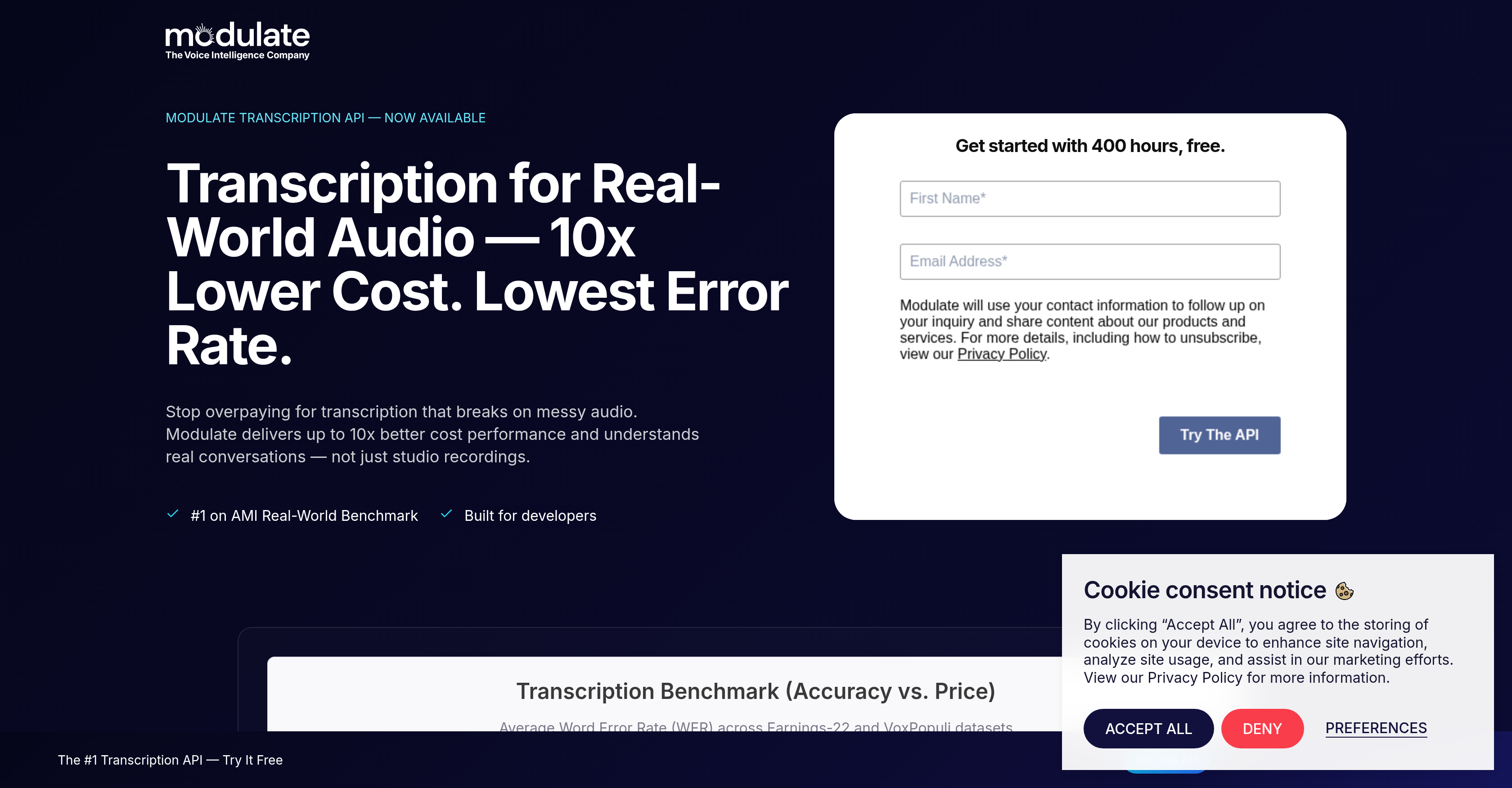 Velma Transcribe by Modulate - Screenshot showing the interface and features of this AI tool