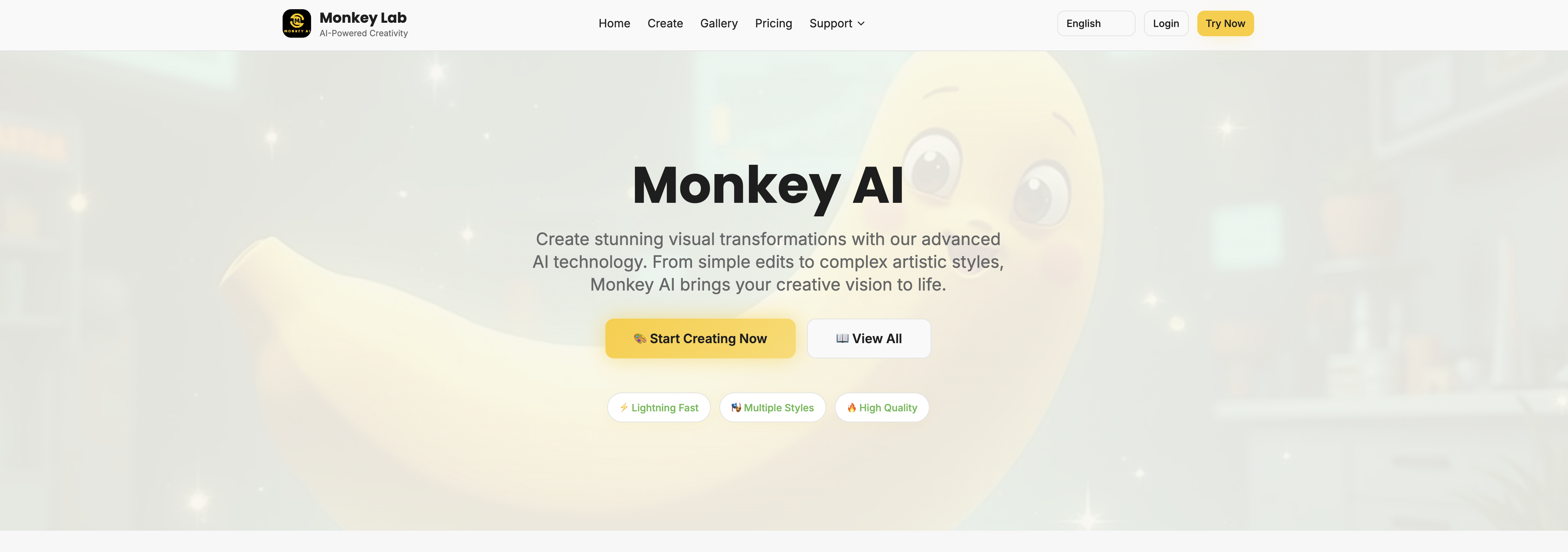 Monkey AI Image Generator - Screenshot showing the interface and features of this AI tool