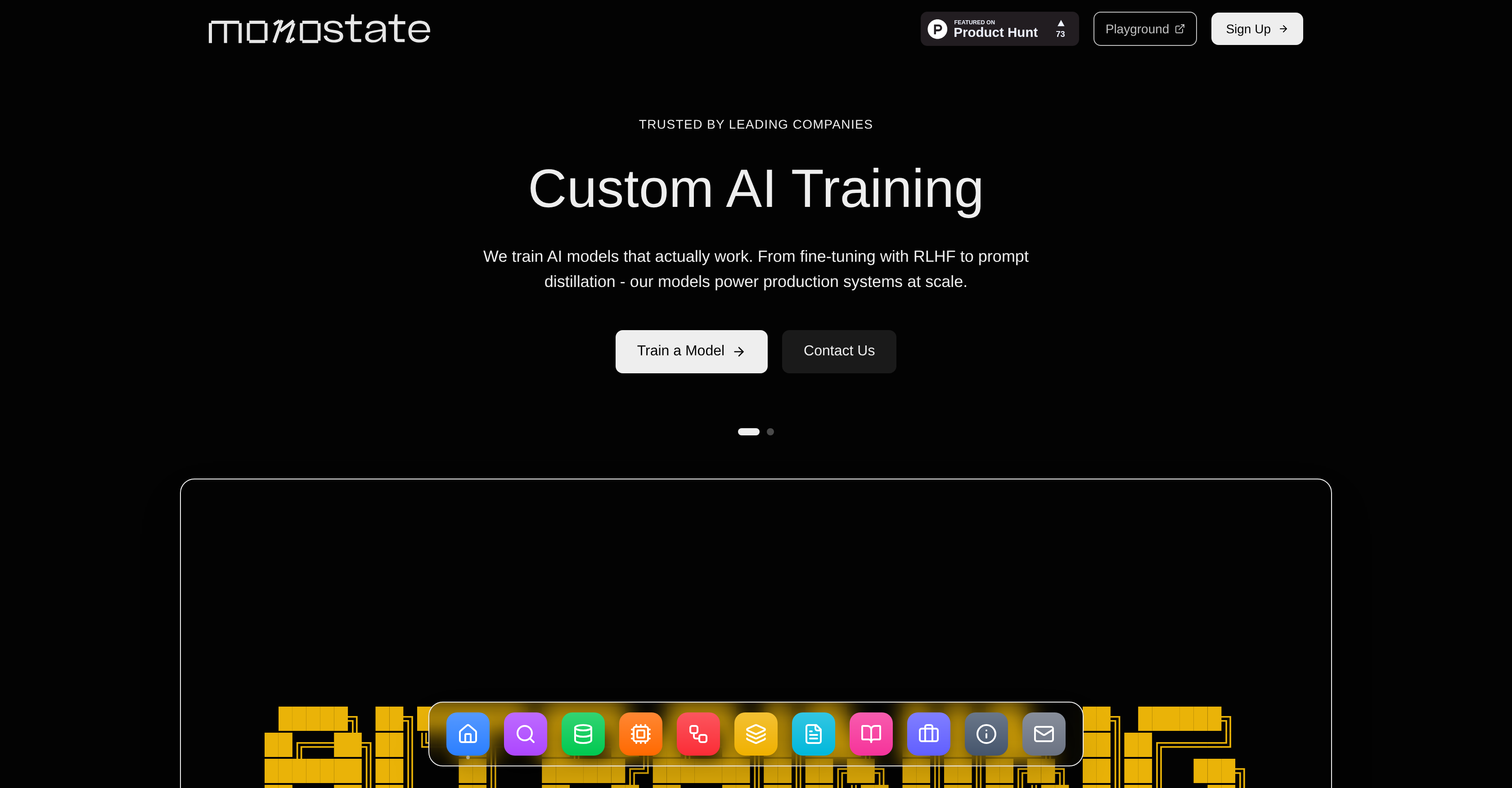 Monostate - Screenshot showing the interface and features of this AI tool
