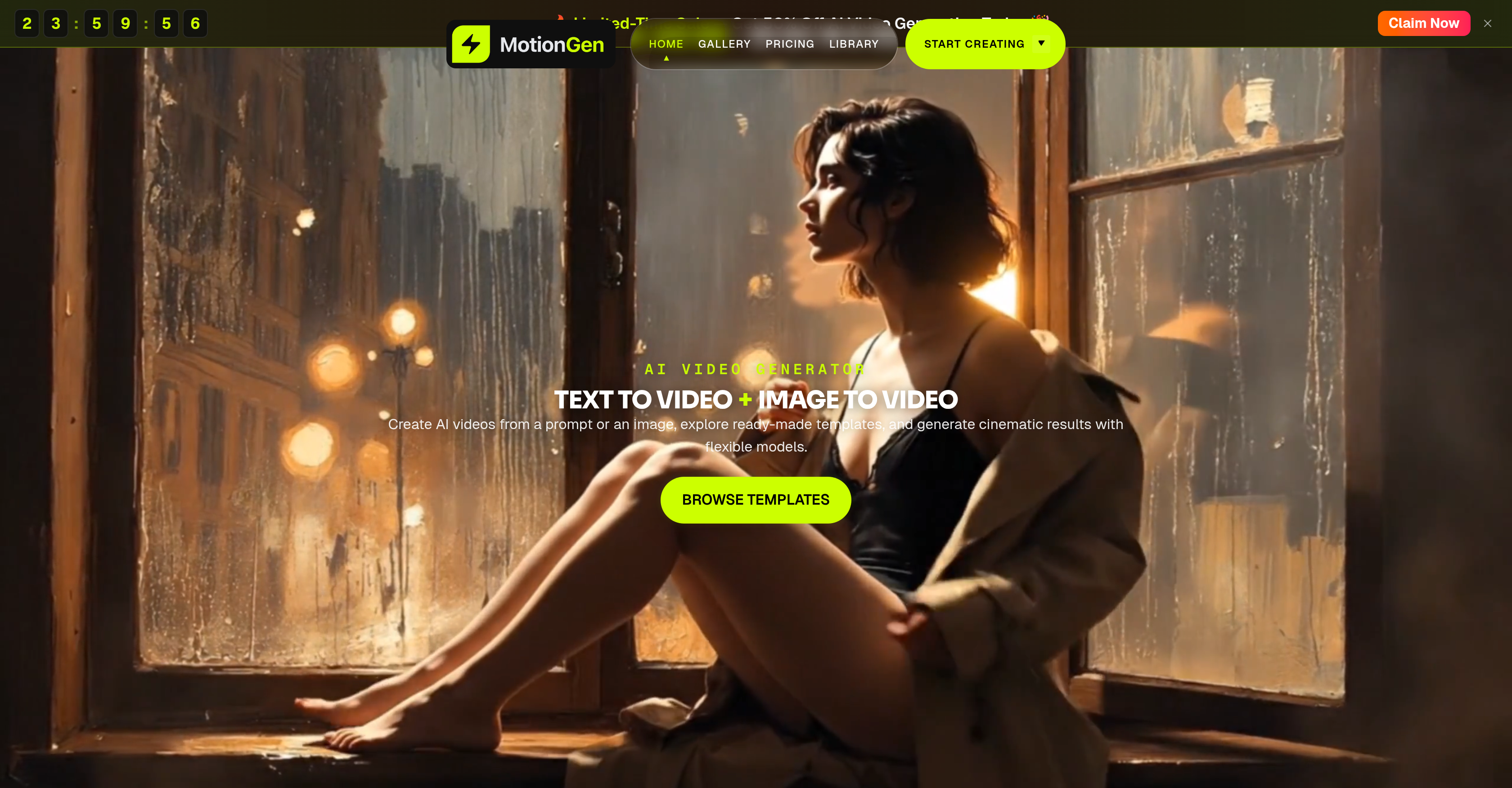 MotionGen - Screenshot showing the interface and features of this AI tool