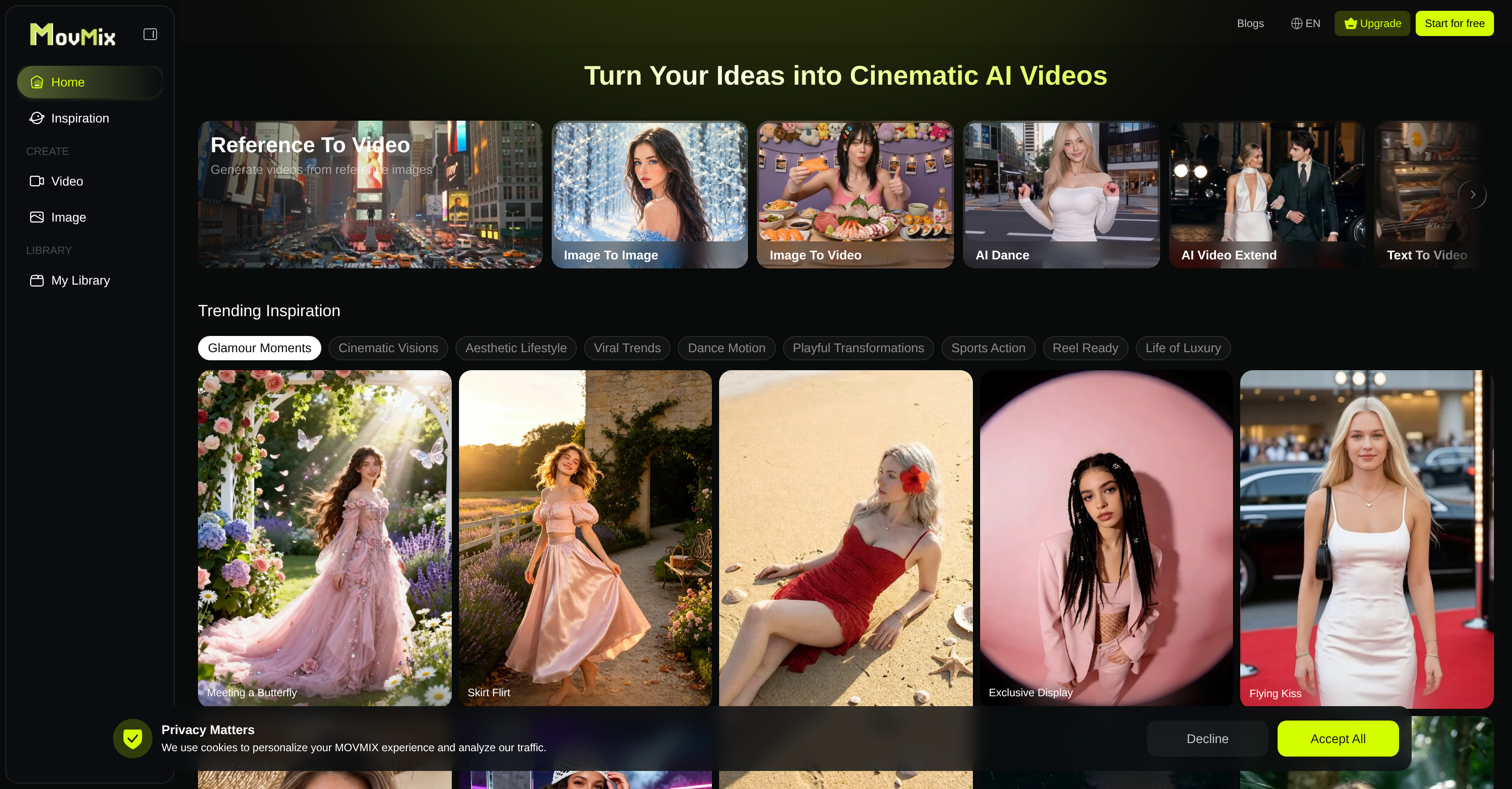 Movmix | AI Video Generator - Screenshot showing the interface and features of this AI tool