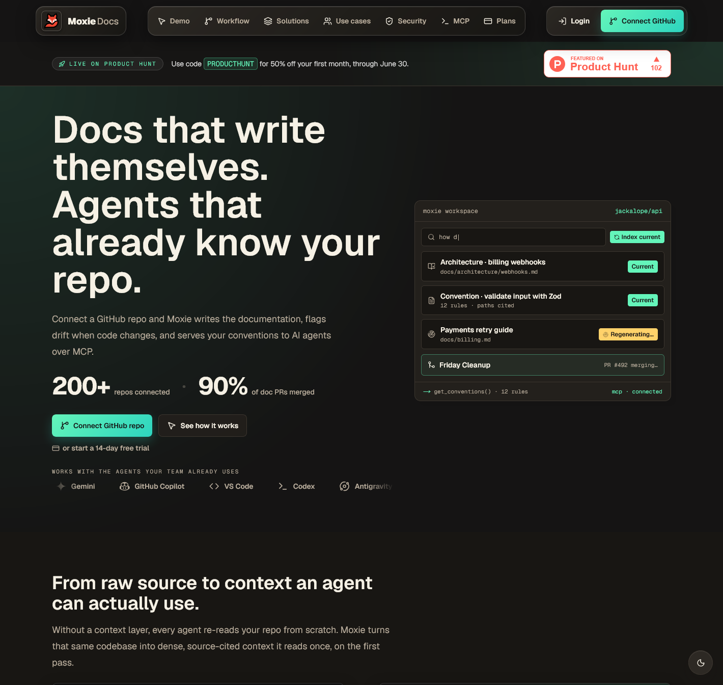 Moxie Docs - Screenshot showing the interface and features of this AI tool