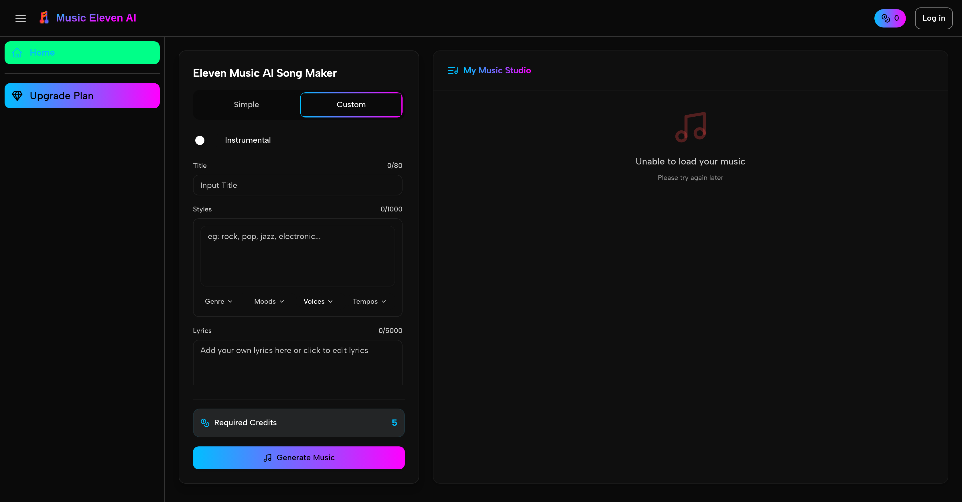 Music Eleven AI - Screenshot showing the interface and features of this AI tool