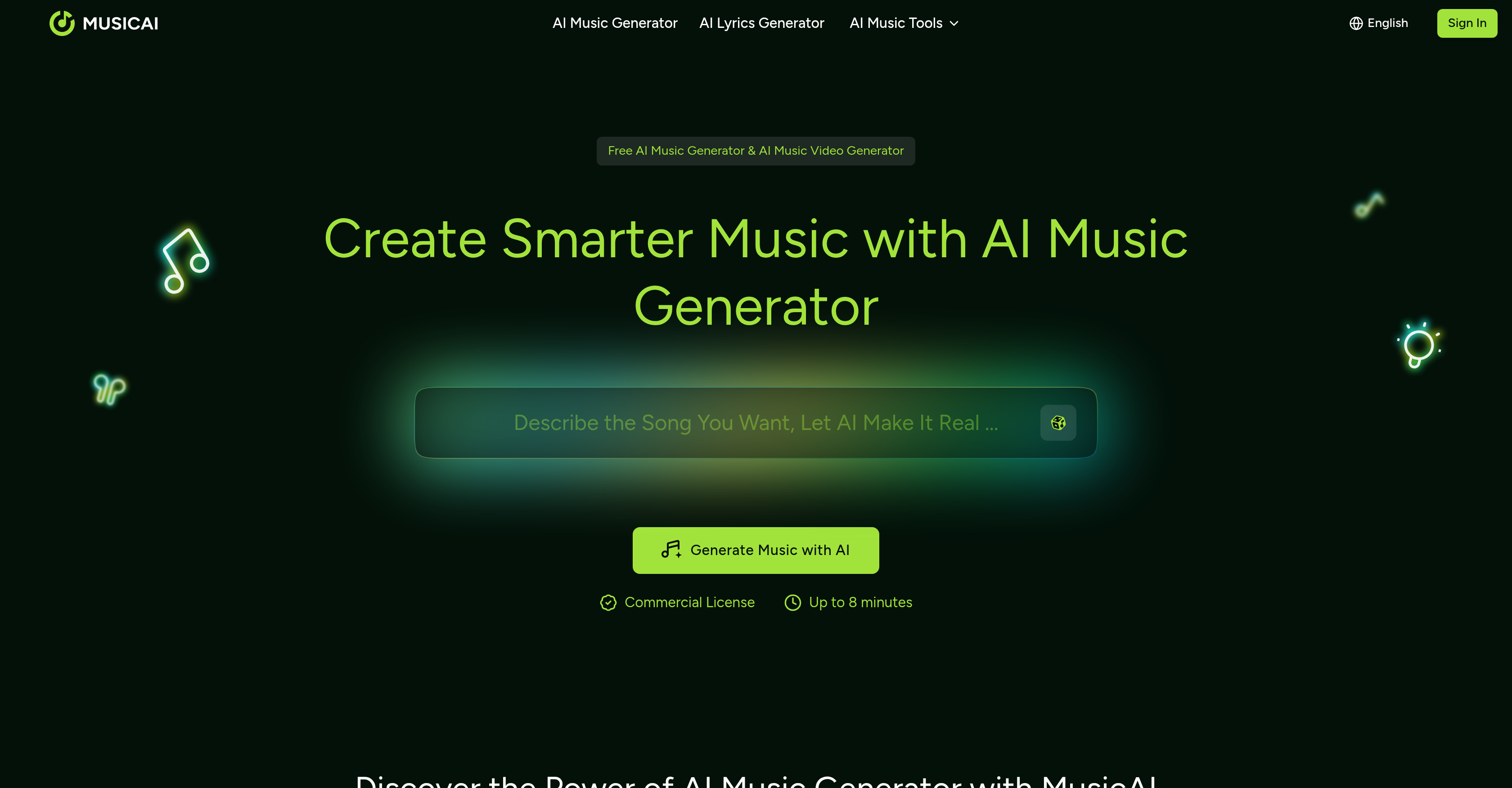 MusicAI.ai - Screenshot showing the interface and features of this AI tool