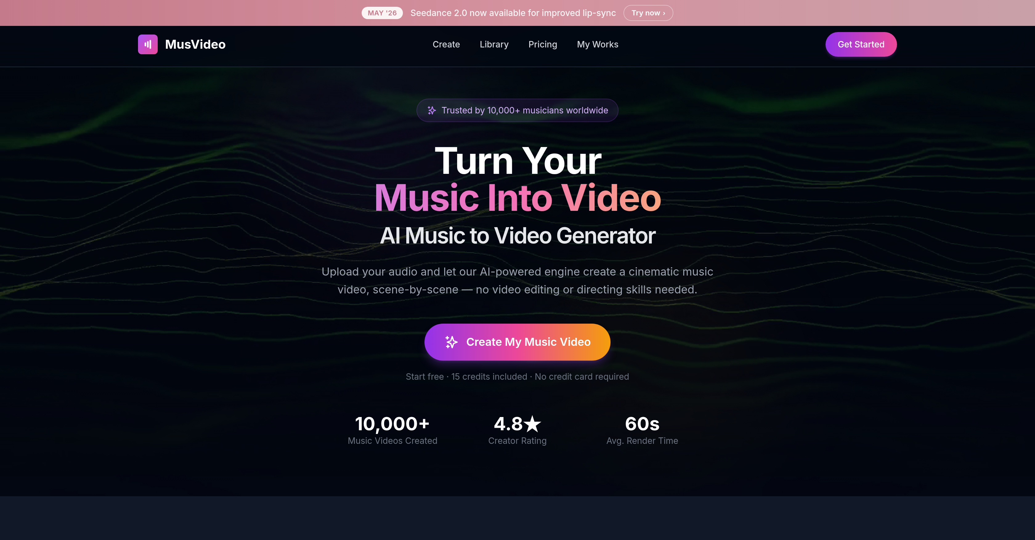 MusVideo - Screenshot showing the interface and features of this AI tool