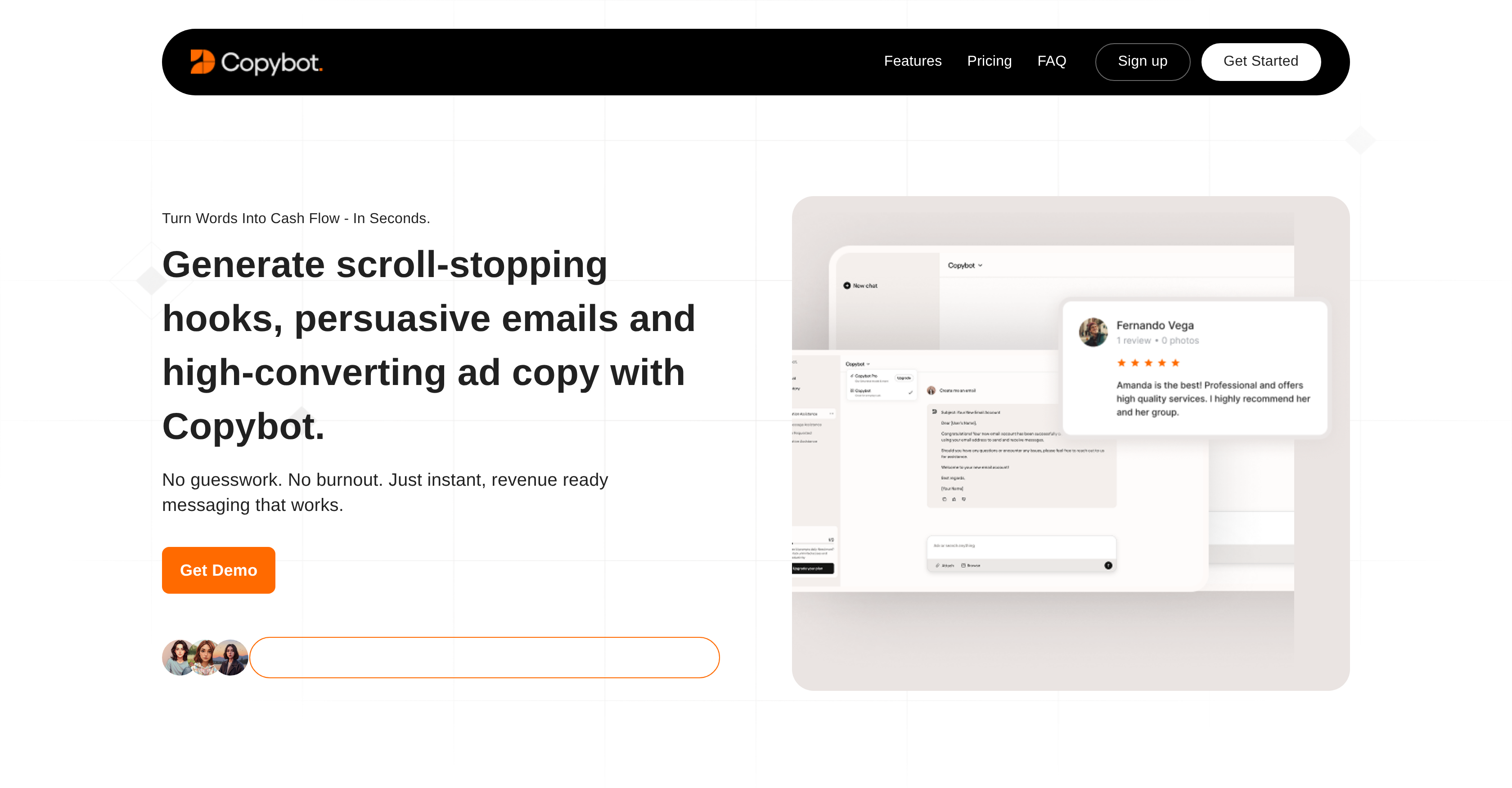 MyCopyBot - Screenshot showing the interface and features of this AI tool