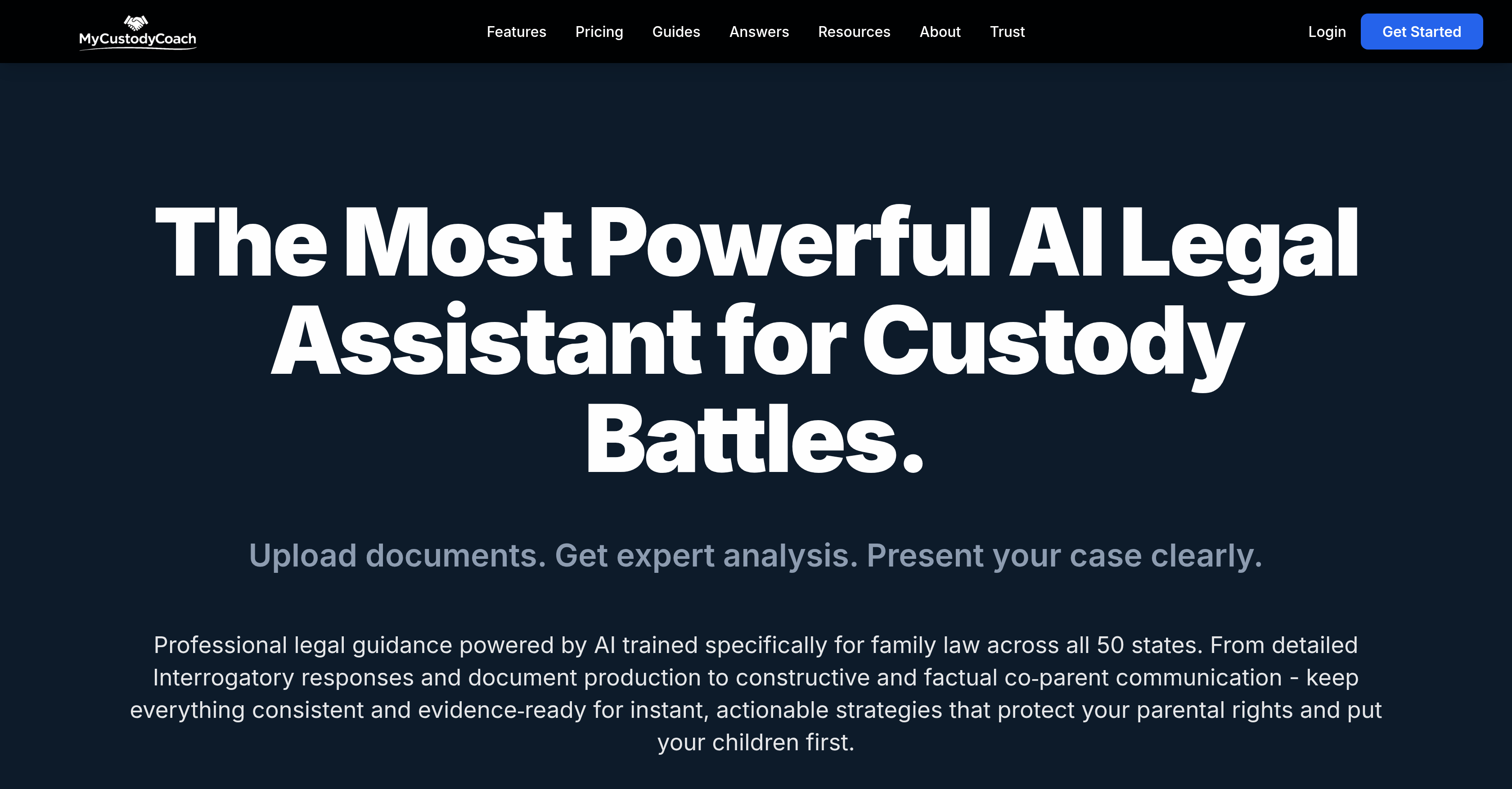 MyCustodyCoach - Screenshot showing the interface and features of this AI tool