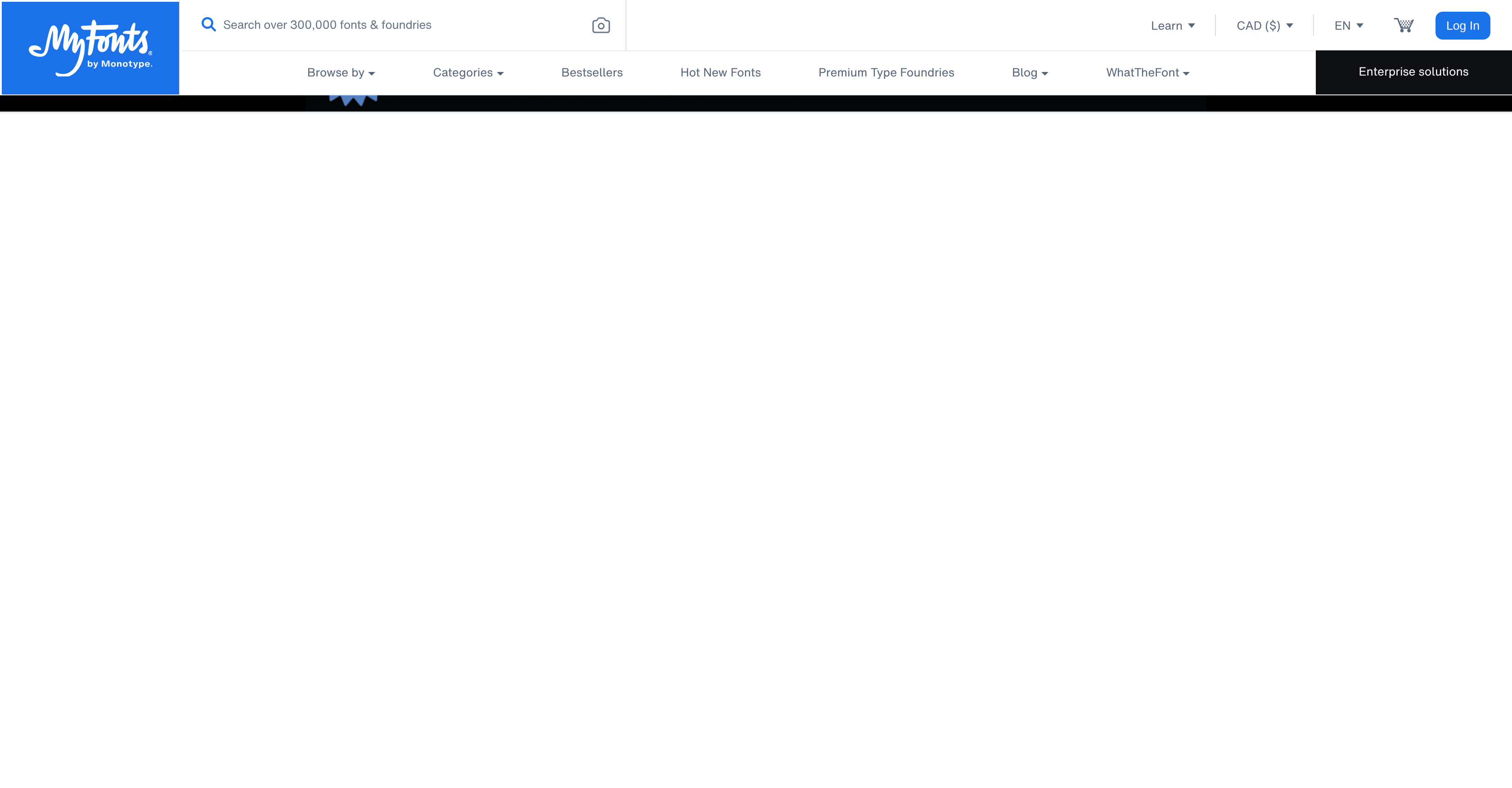 MyFonts AI Search - Screenshot showing the interface and features of this AI tool