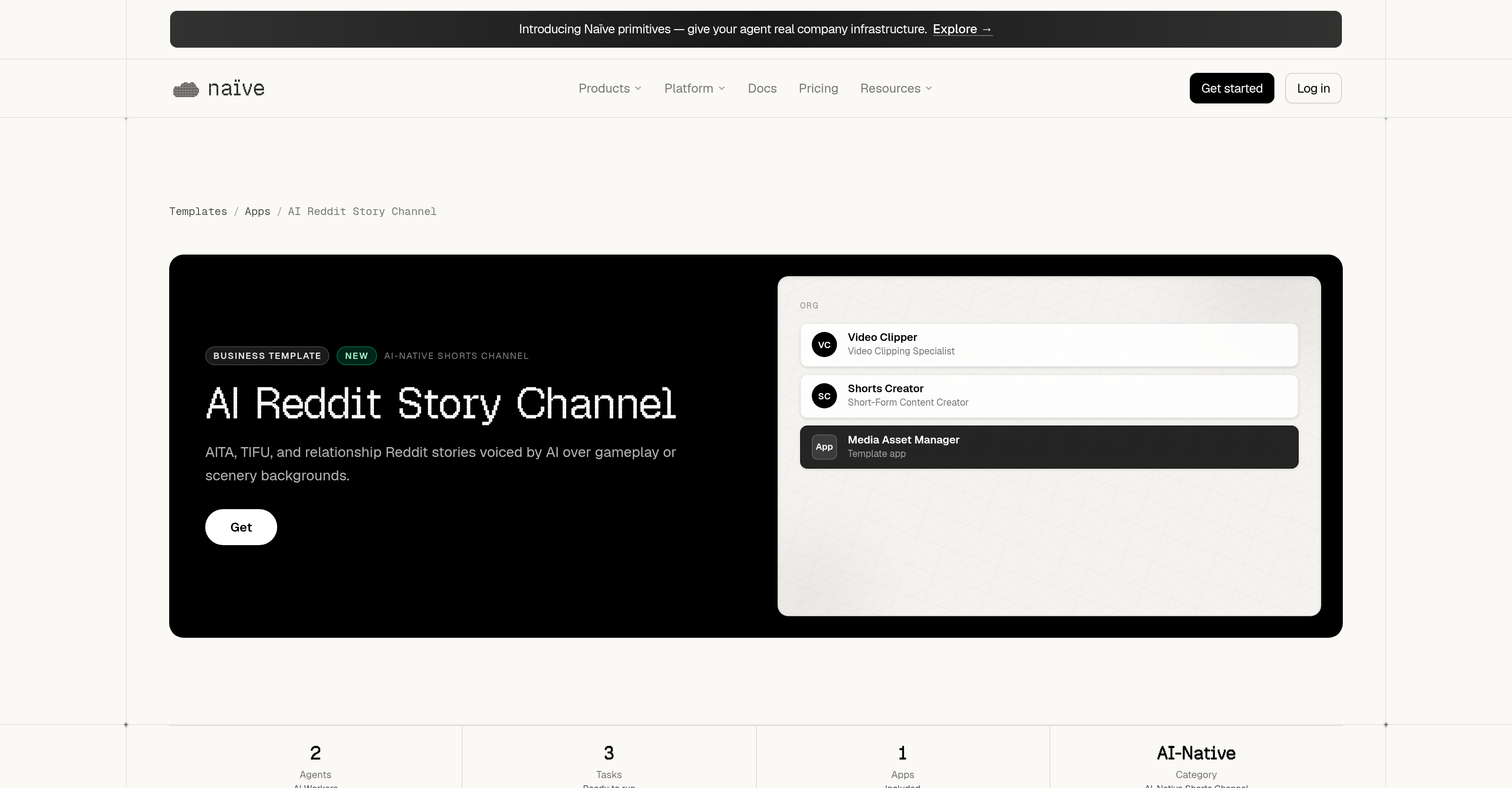 Naive Reddit Story - Screenshot showing the interface and features of this AI tool