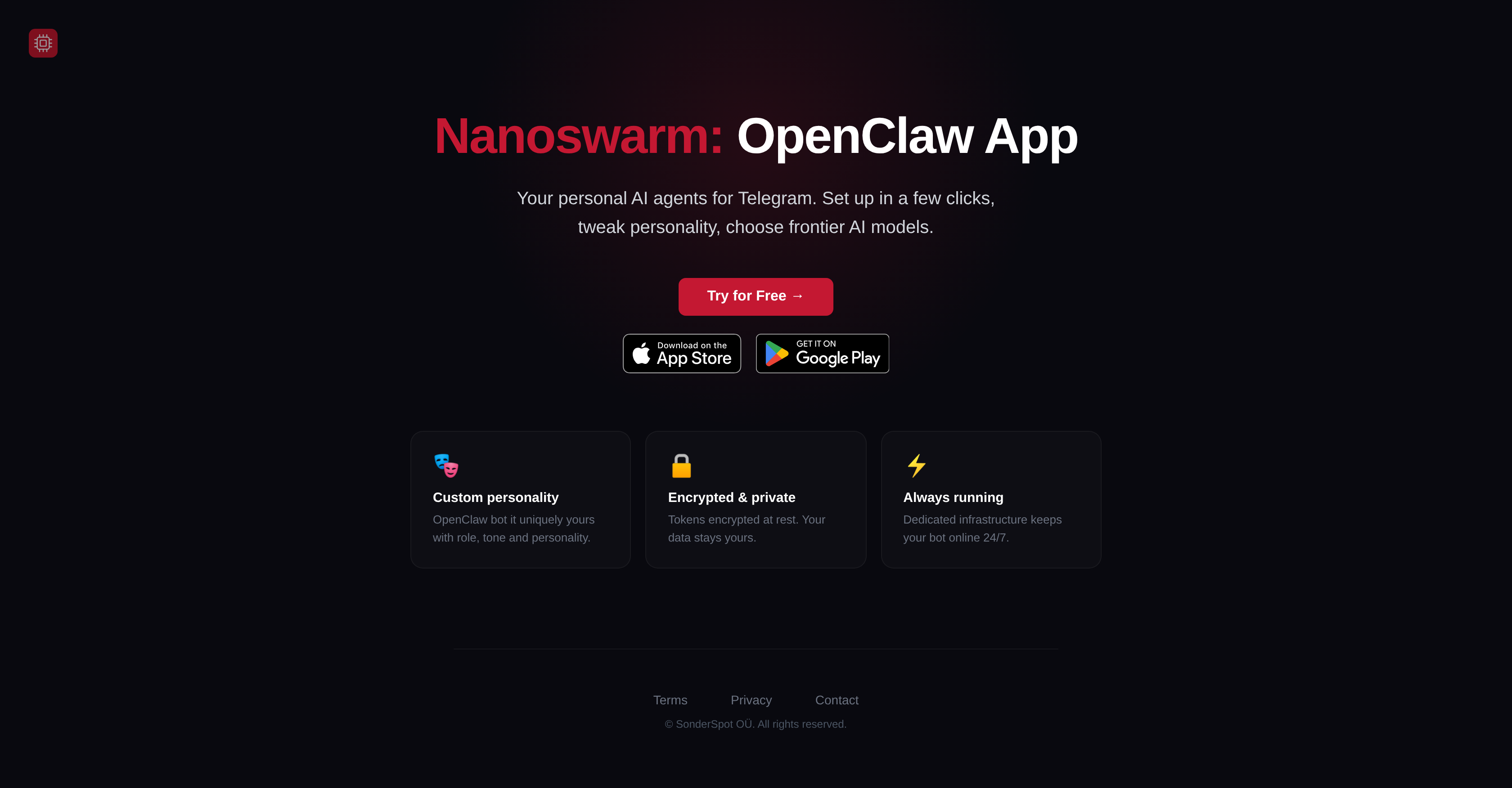 Nanoswarm - Screenshot showing the interface and features of this AI tool
