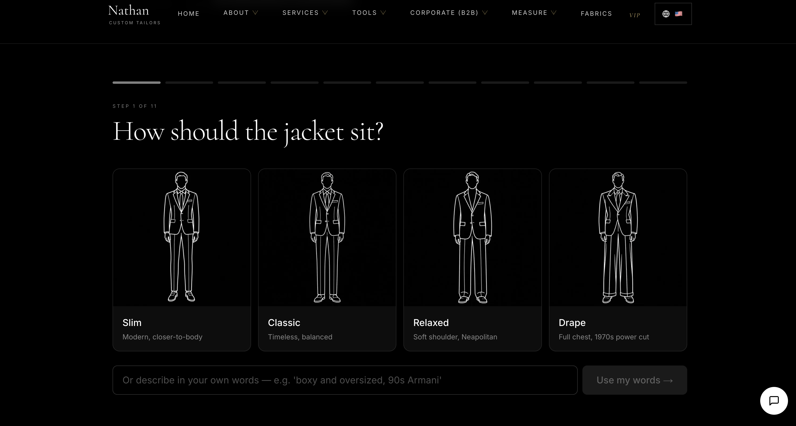 Nathan Tailors AI Suit Generator - Screenshot showing the interface and features of this AI tool