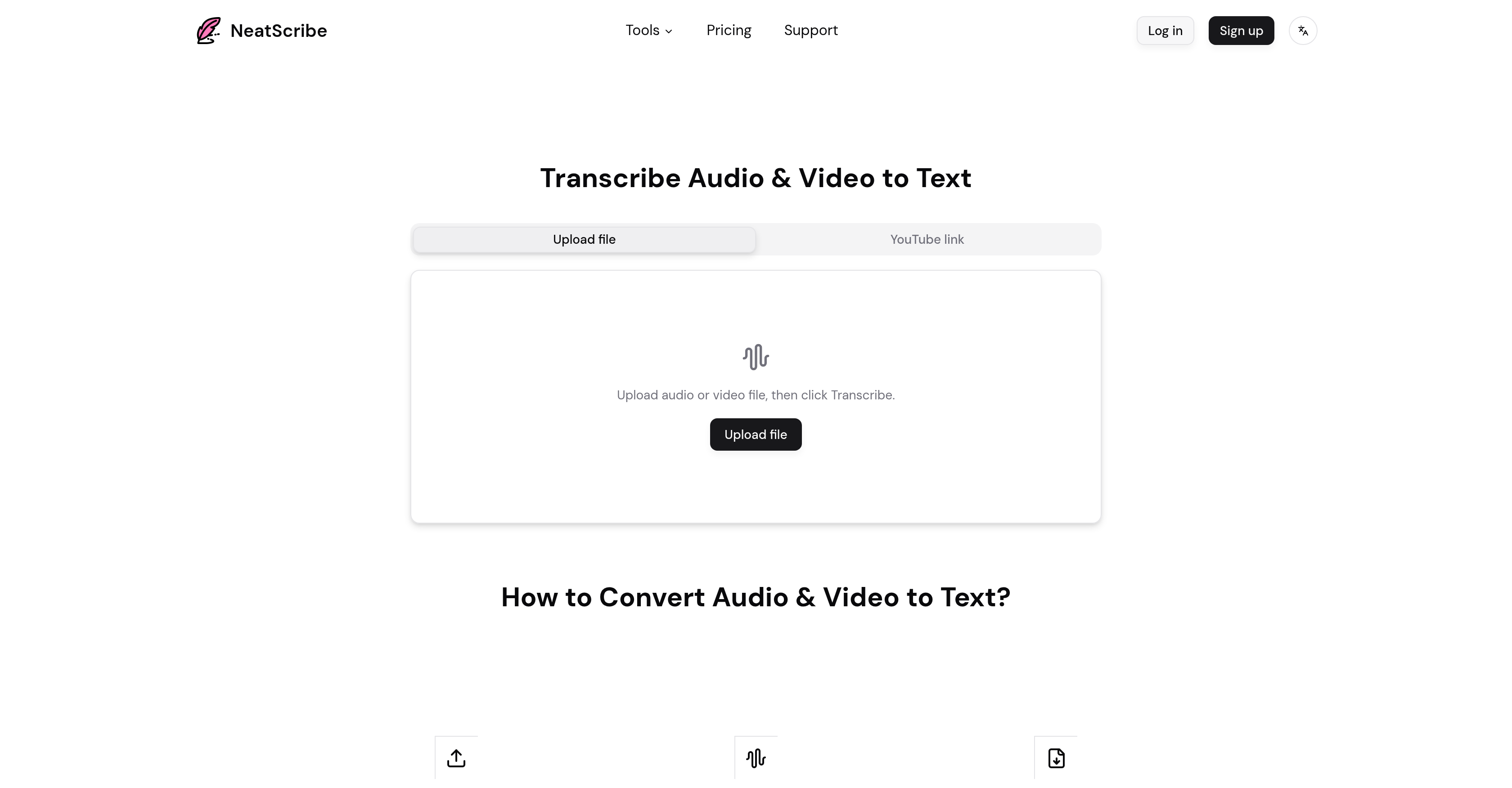 NeatScribe - Screenshot showing the interface and features of this AI tool