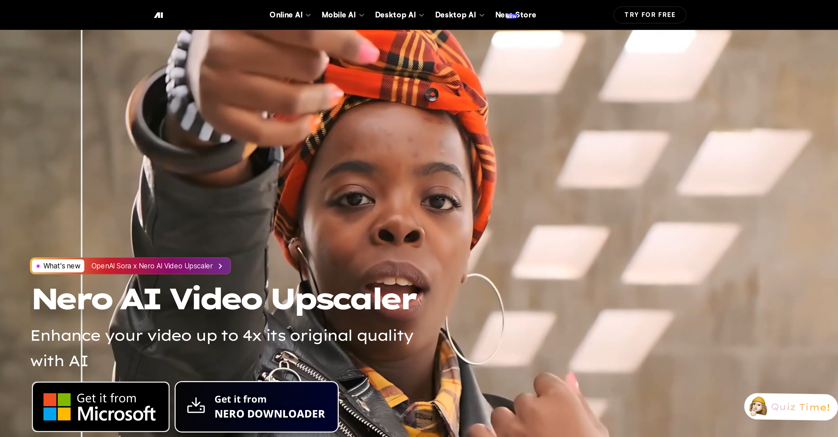 Nero AI Video Upscaler - Screenshot showing the interface and features of this AI tool