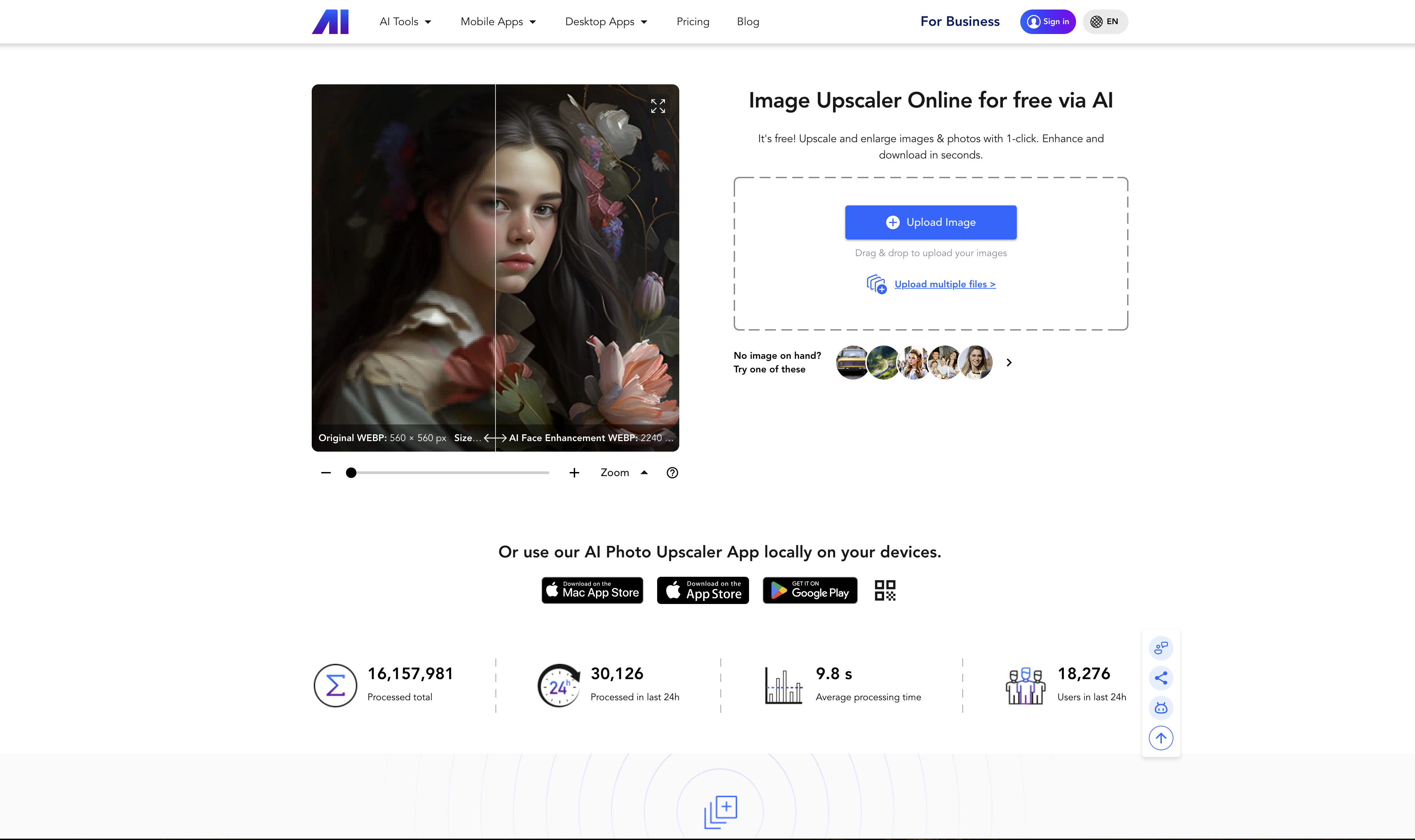 AI Image Upscaler - Screenshot showing the interface and features of this AI tool