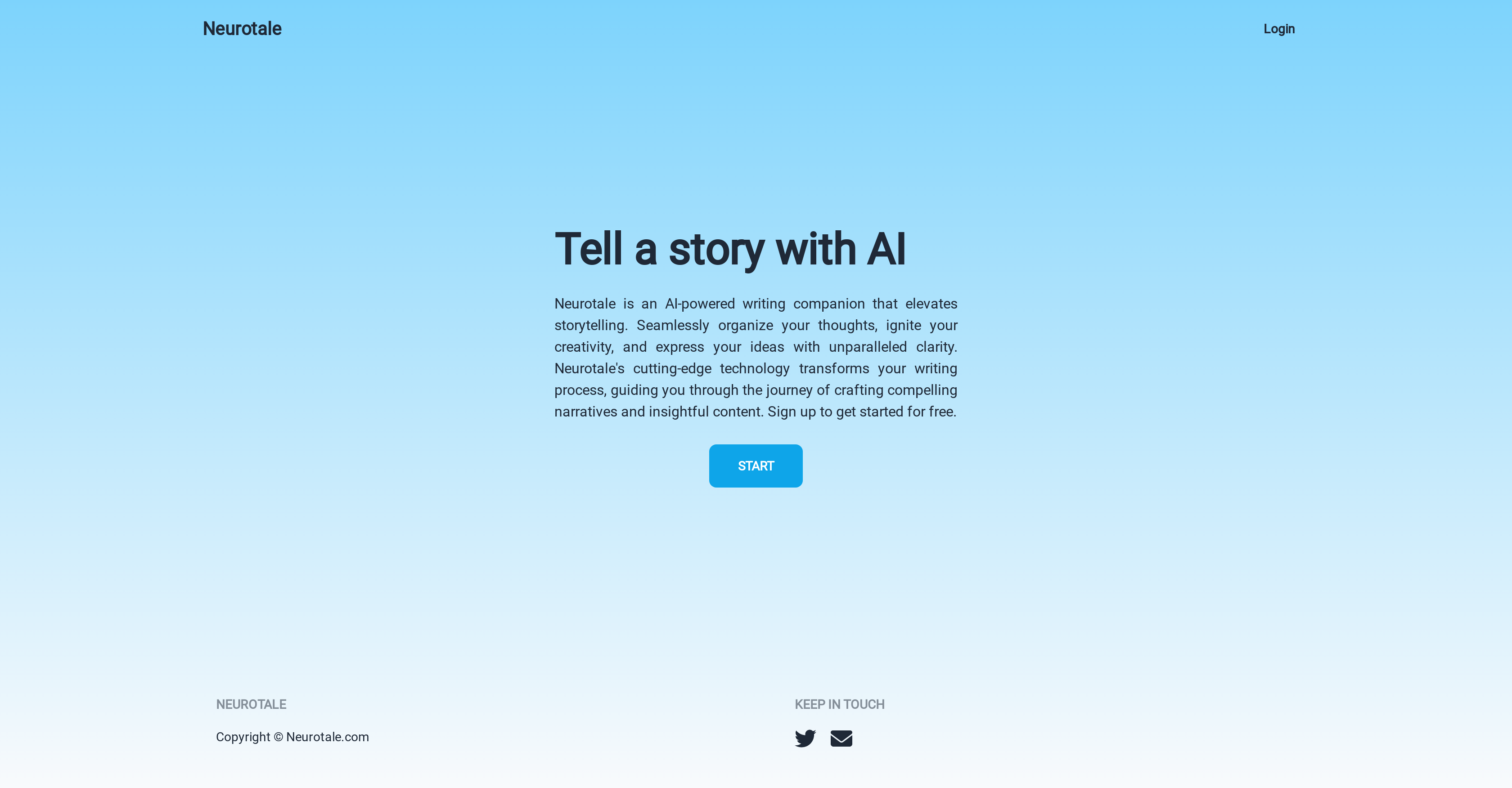 Neurotale - Screenshot showing the interface and features of this AI tool