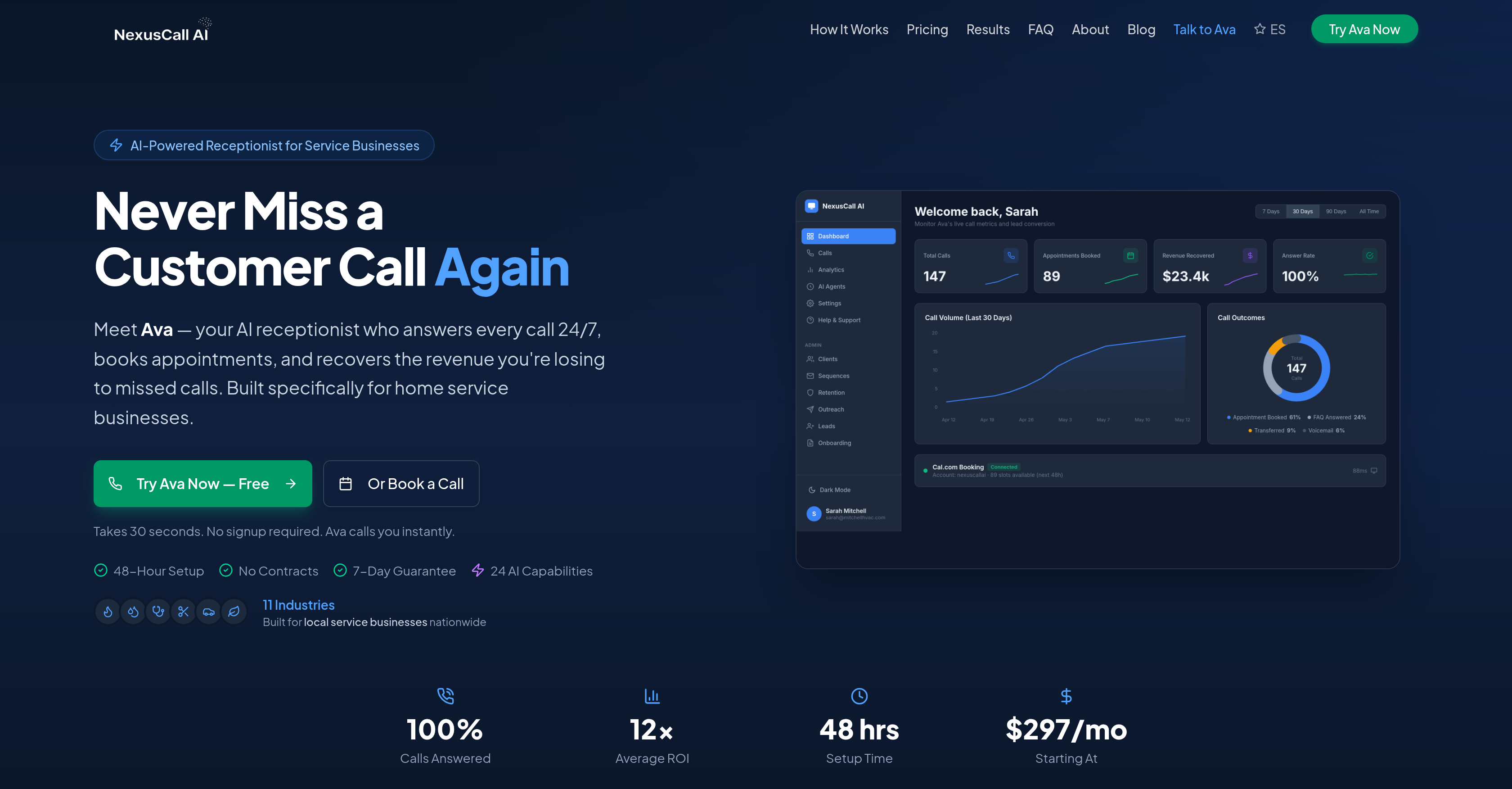 NexusCall AI - Screenshot showing the interface and features of this AI tool