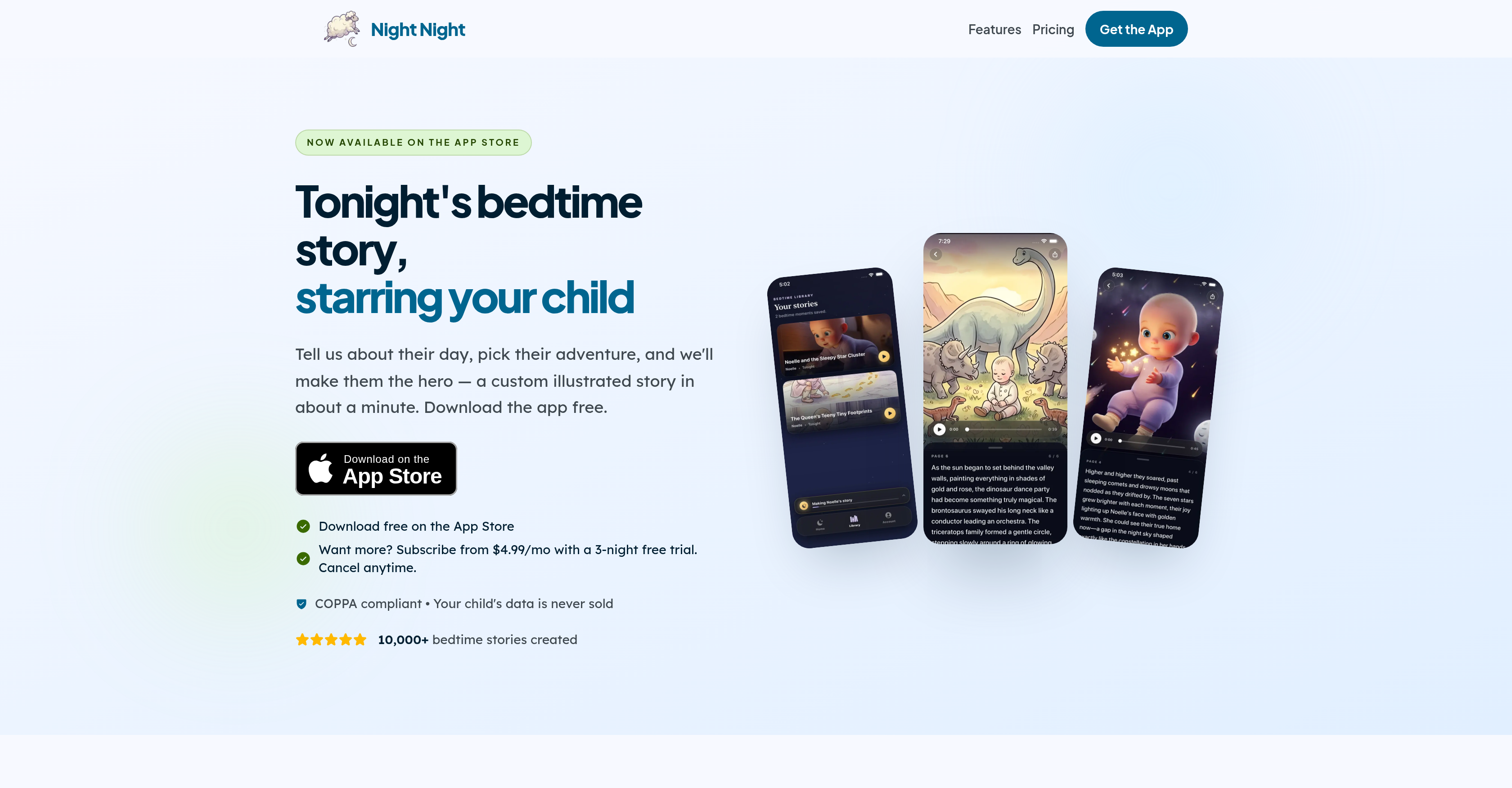 Night Night - Screenshot showing the interface and features of this AI tool