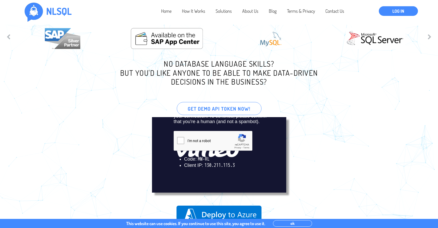 NLSQL - Screenshot showing the interface and features of this AI tool