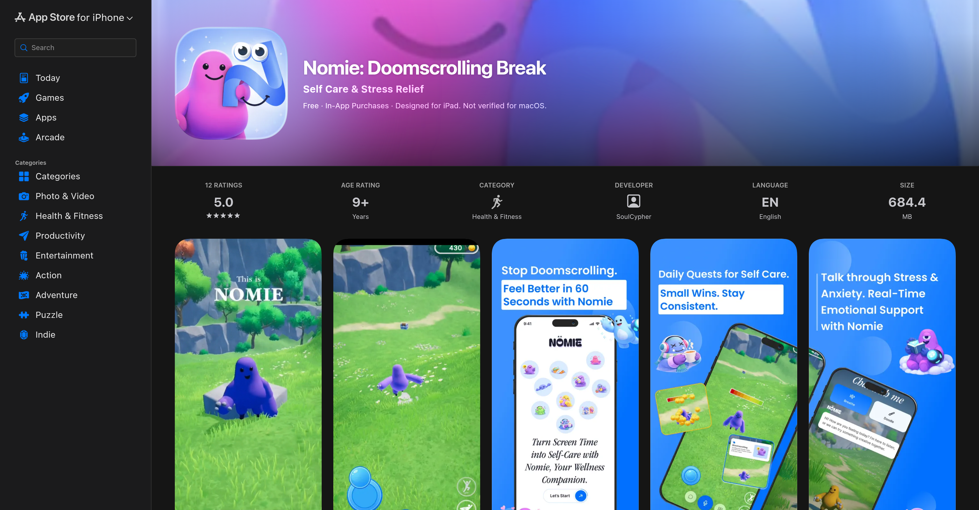 Nomie - Screenshot showing the interface and features of this AI tool