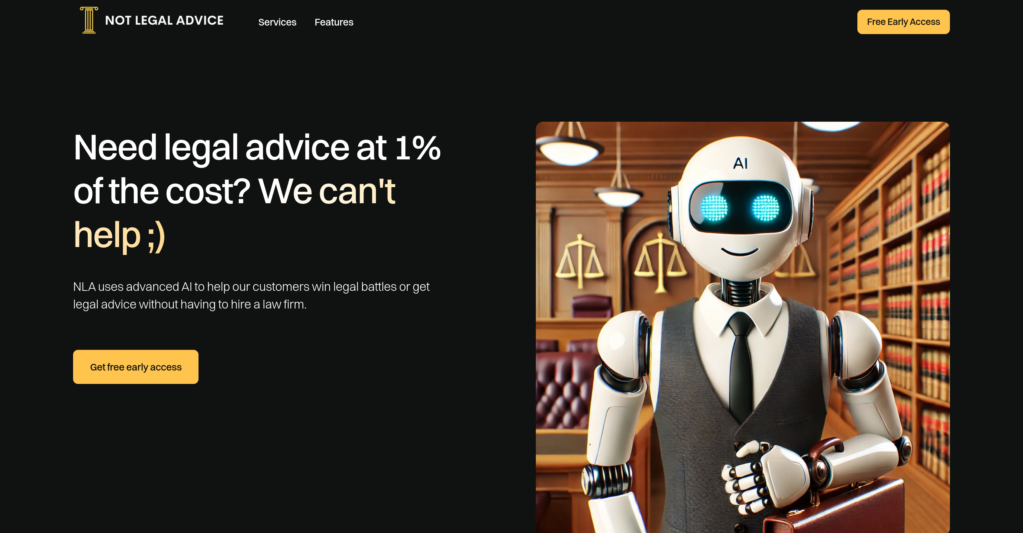 Not Legal Advicev2 - Screenshot showing the interface and features of this AI tool
