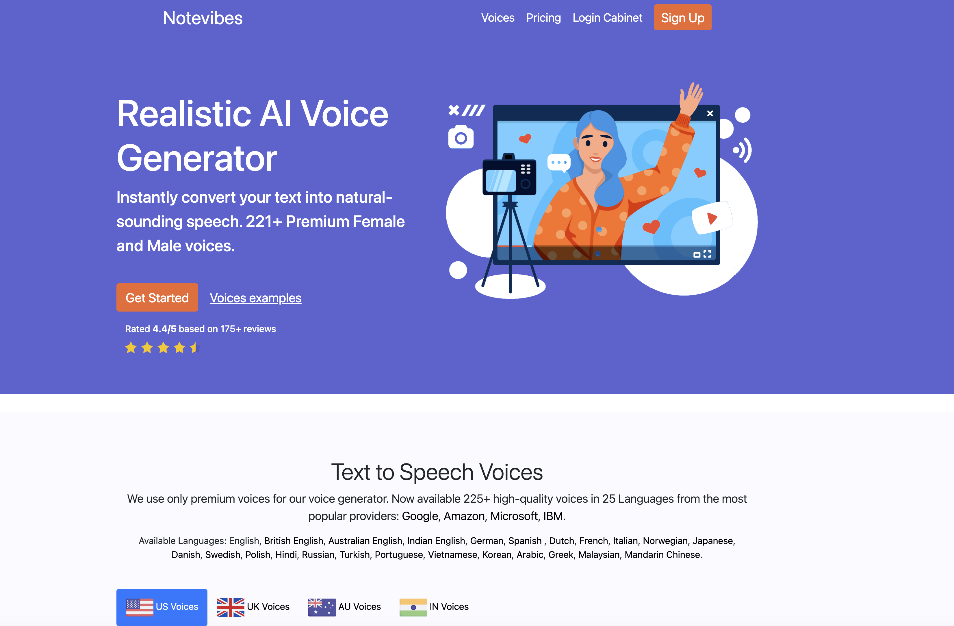 Notevibes - Screenshot showing the interface and features of this AI tool